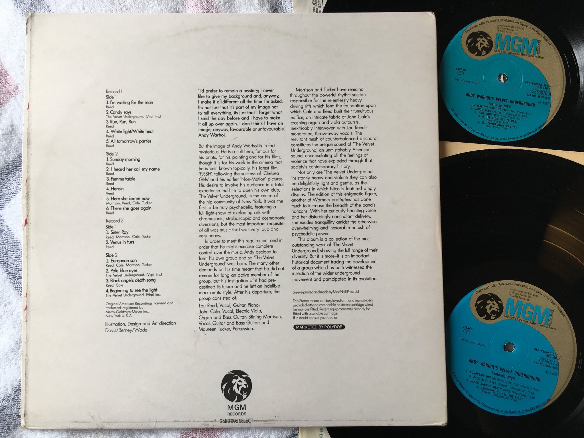 Omslagsbild för skivan ANDY WARHOL S VELVET UNDERGROUND feat NICO 2xLP -69 UK MGM 1354010