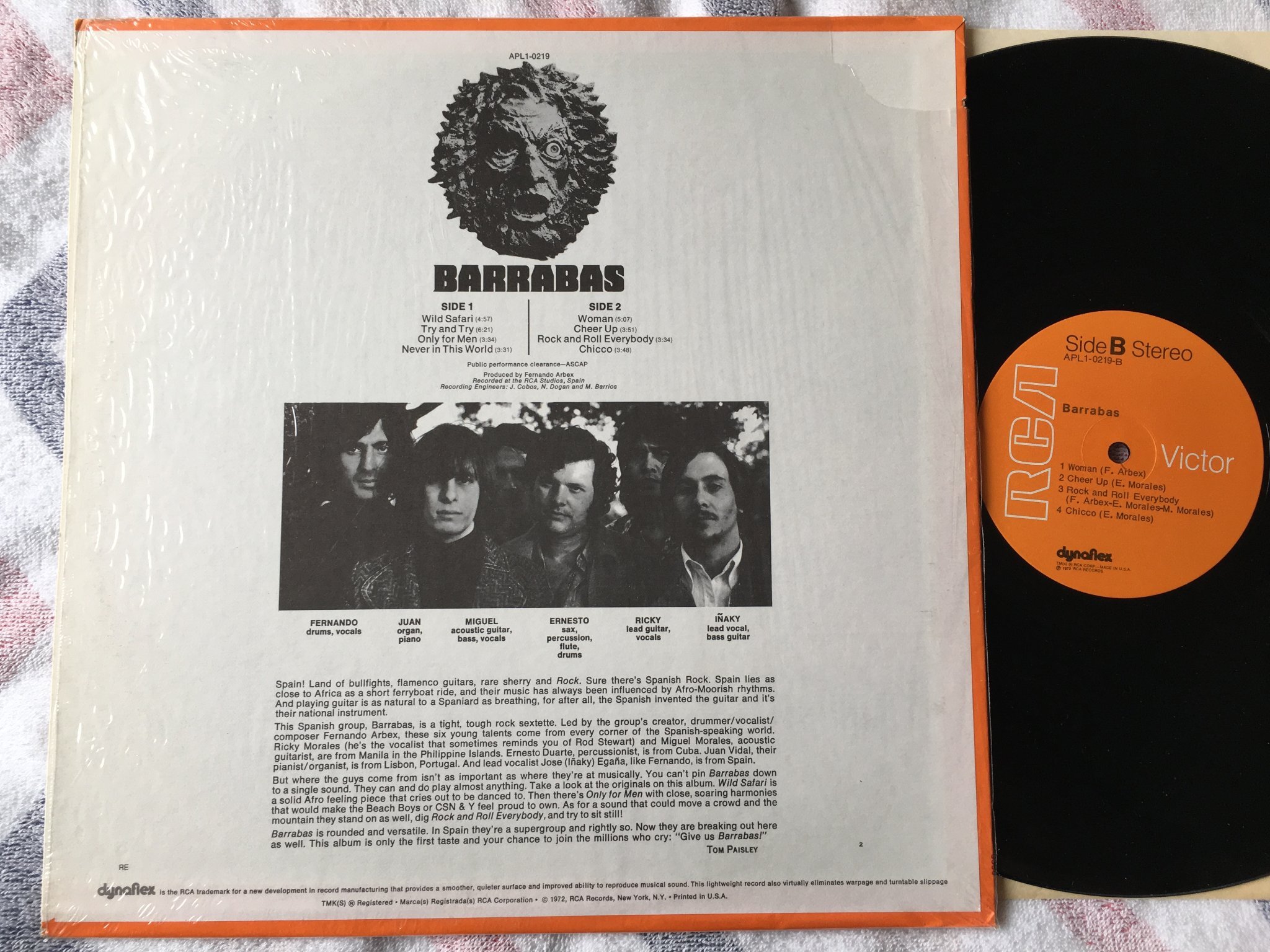 Omslagsbild för skivan BARRABAS s/t LP -72 US RCA APL1-0219