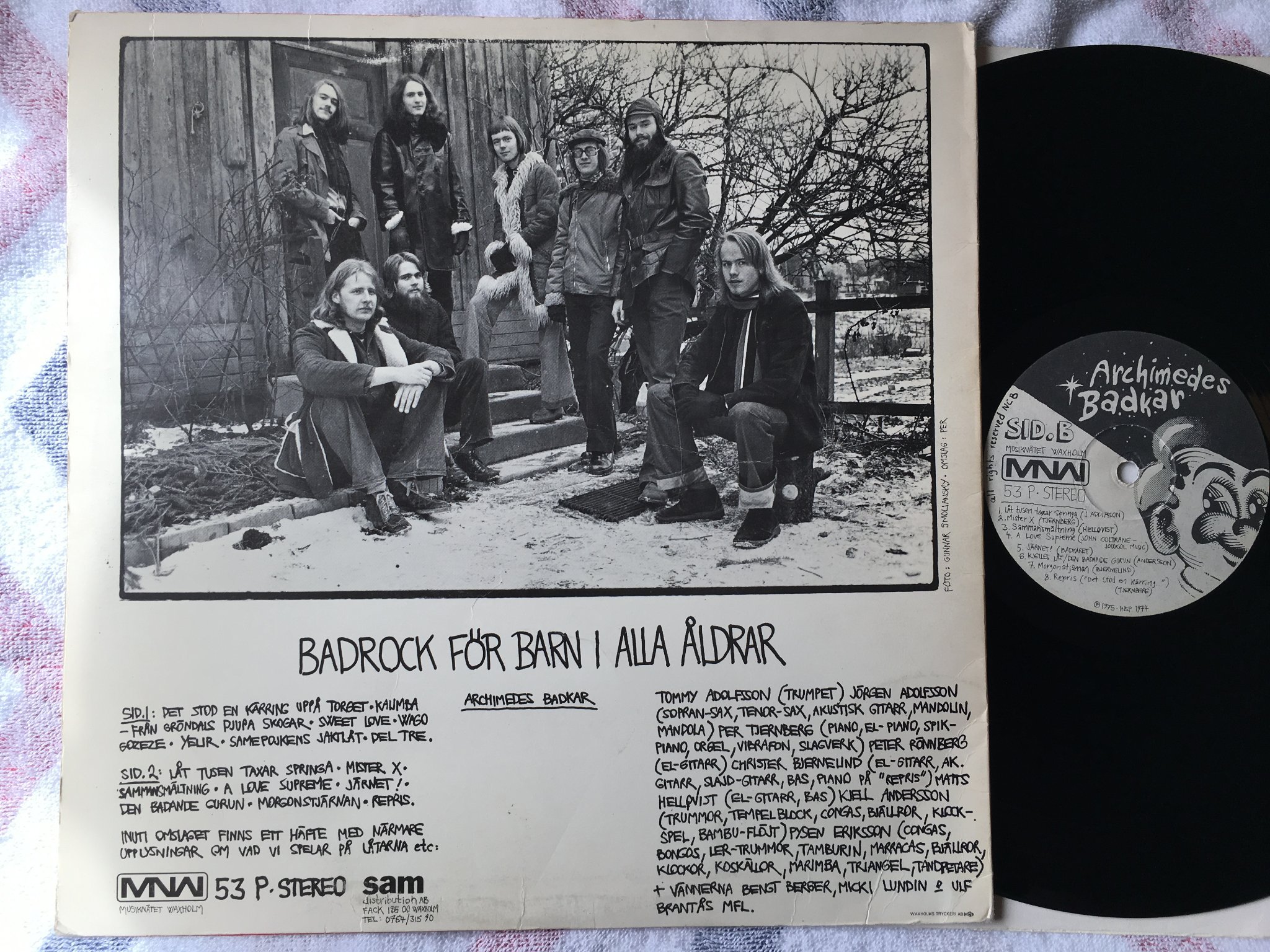 Omslagsbild för skivan ARCHIMEDES BADKAR s/t LP -75 Swe MNW 53P rare!!!