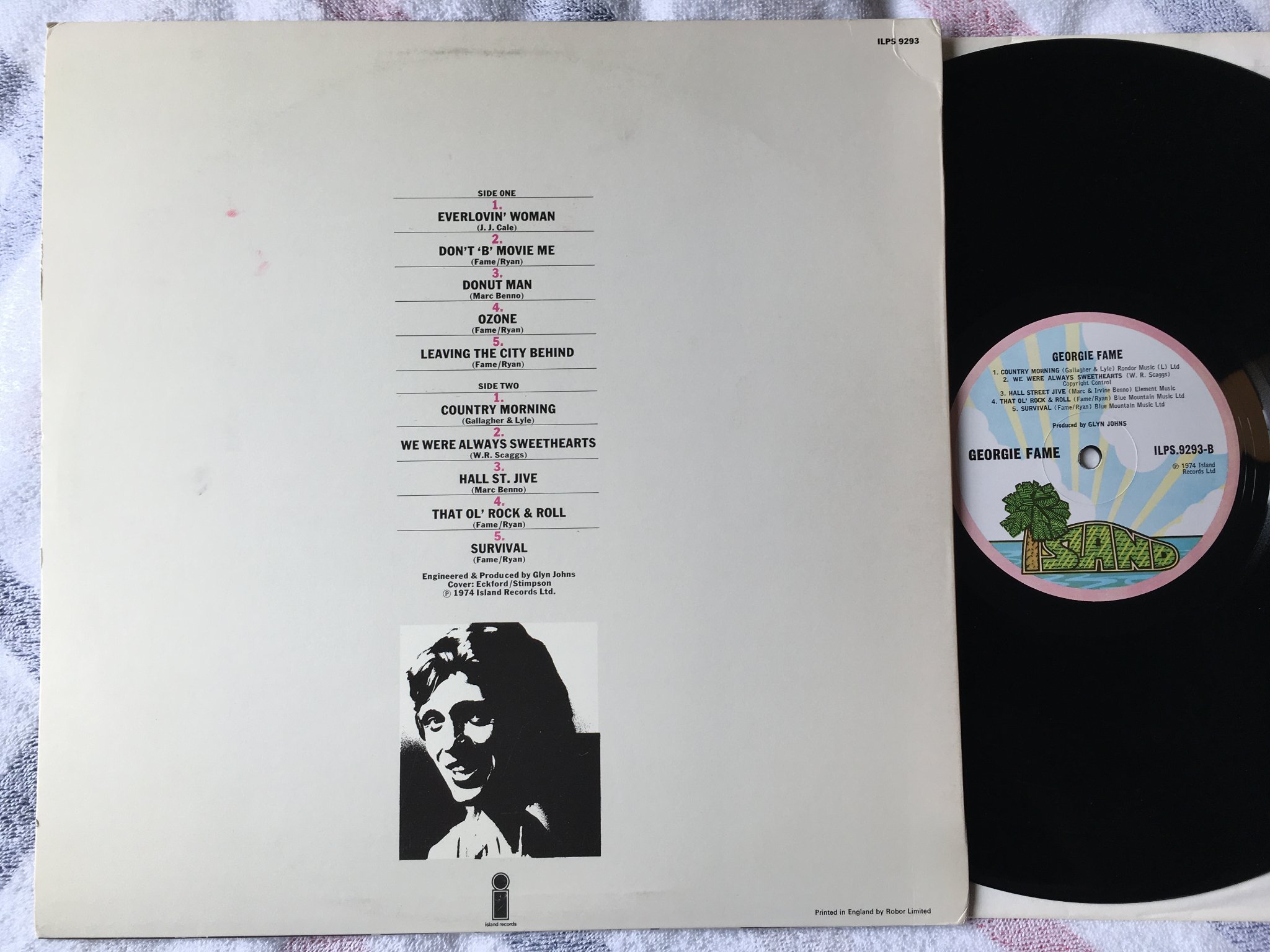 Omslagsbild för skivan GEORGIE FAME s/t LP -74 UK ISLAND ILPS 9293
