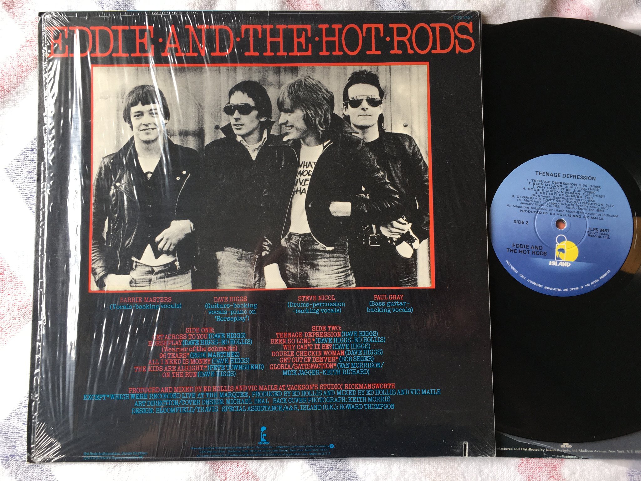 Omslagsbild för skivan EDDIE AND THE HOT RODS teenage depressions LP -77 US ISLAND 9457?