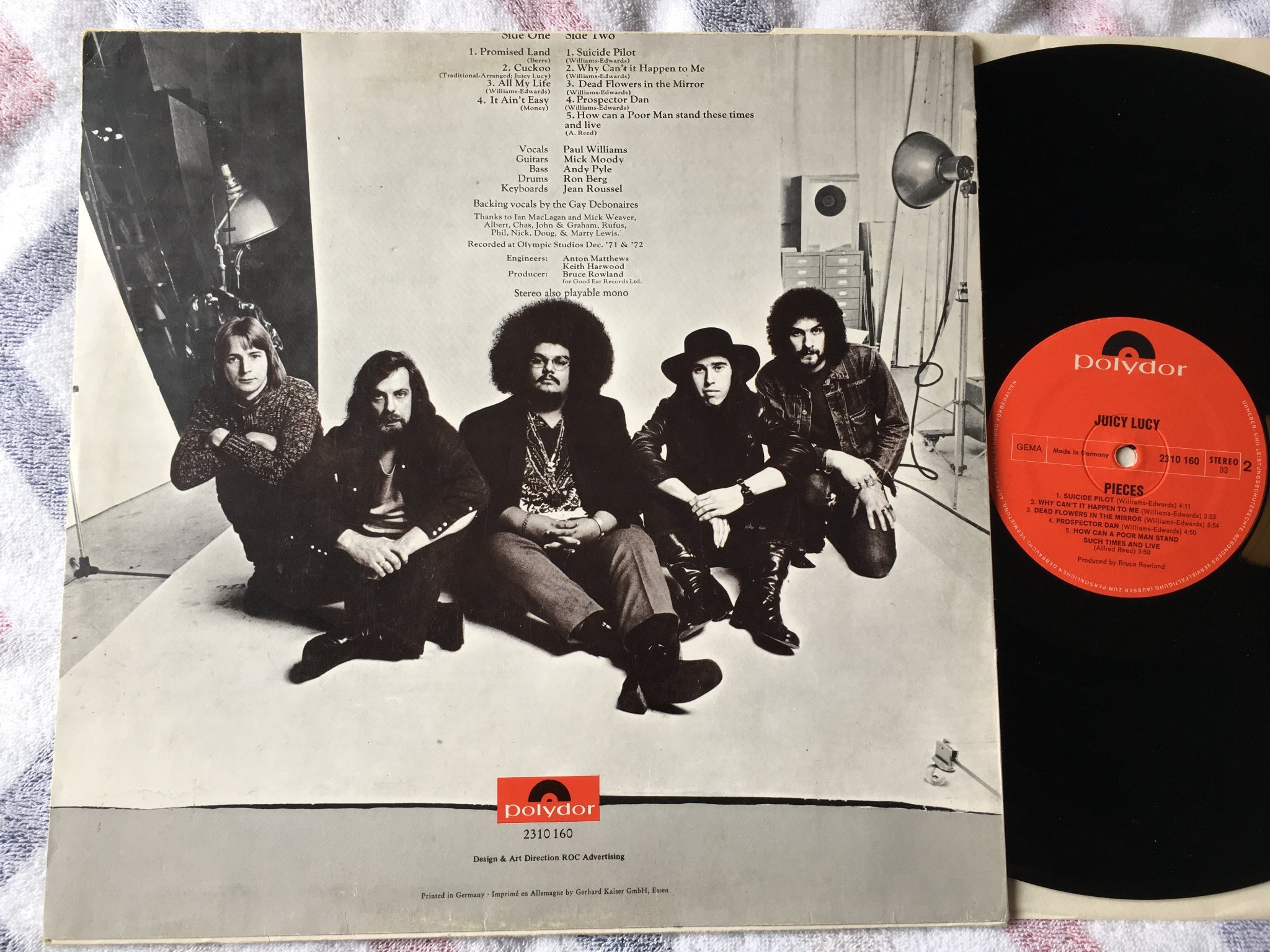 Omslagsbild för skivan JUICY LUCY pieces LP -72 Ger POLYDOR 2310 160