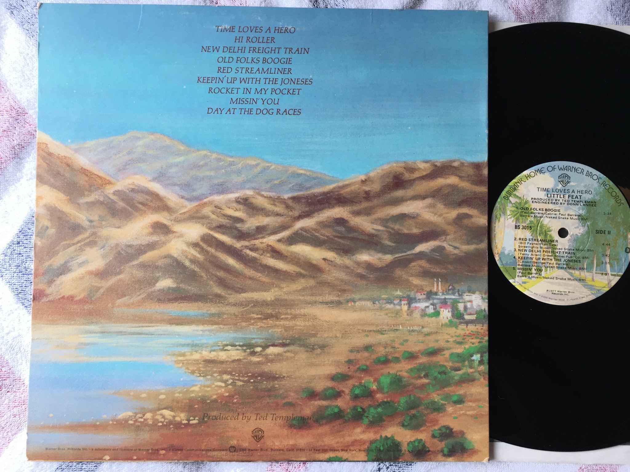 Omslagsbild för skivan LITTLE FEAT time loves a hero LP -77 US WARNER BS 3015