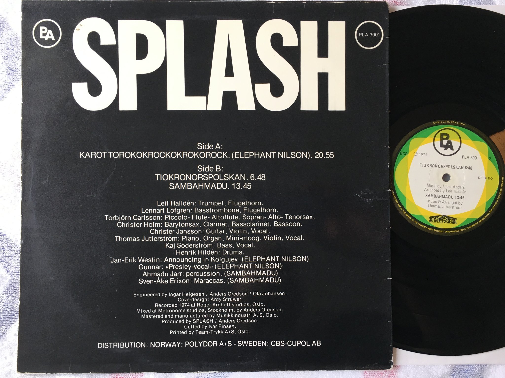 Omslagsbild för skivan SPLASH s/t LP -74  PLA 3001 rare jazz rock prog ARDY STRÜWER art work