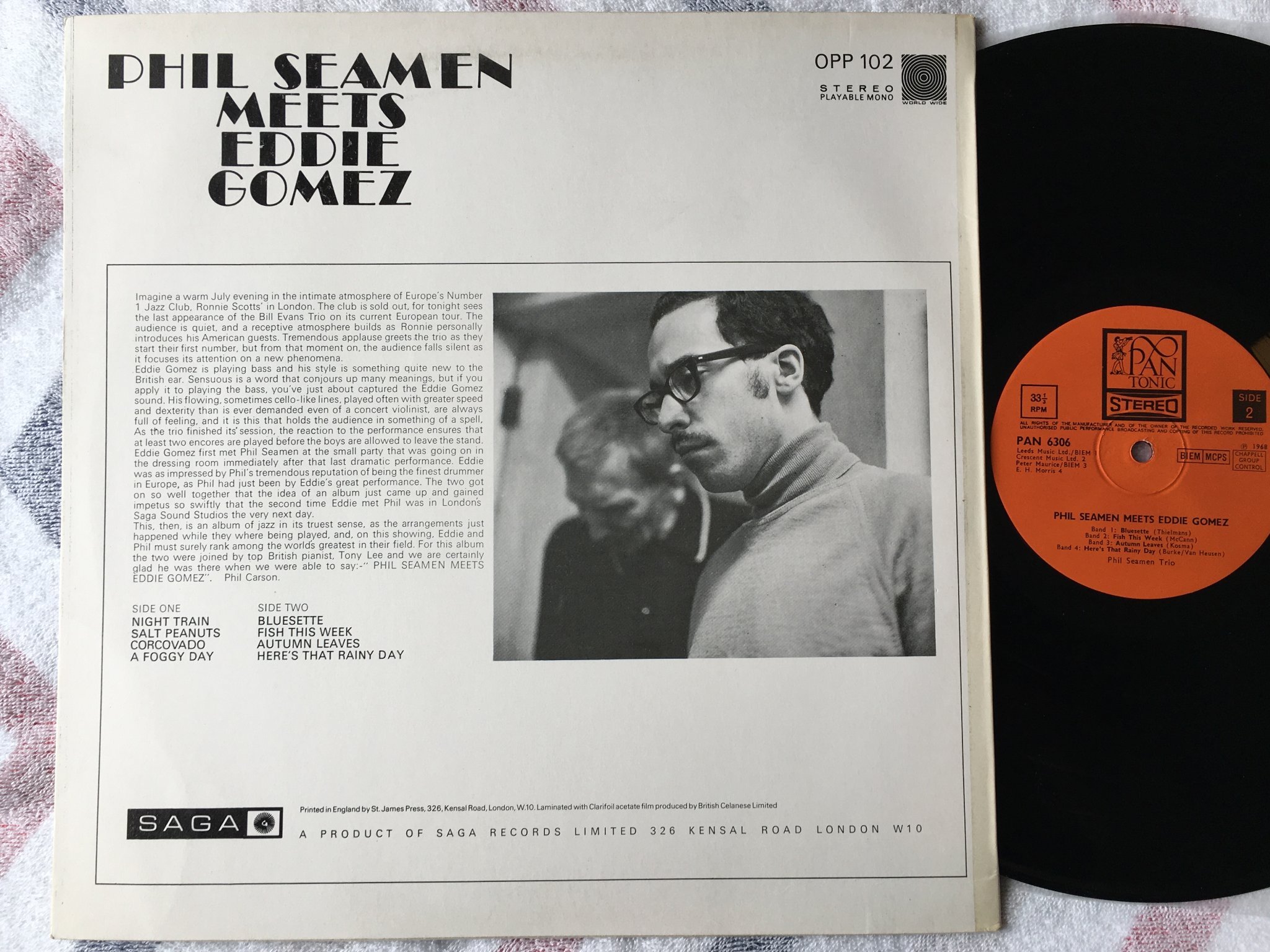 Omslagsbild för skivan PHIL SEAMEN meets EDDIE GOMEZ s/t LP -68 rare UK jazz PAN TONIC PAN-6306