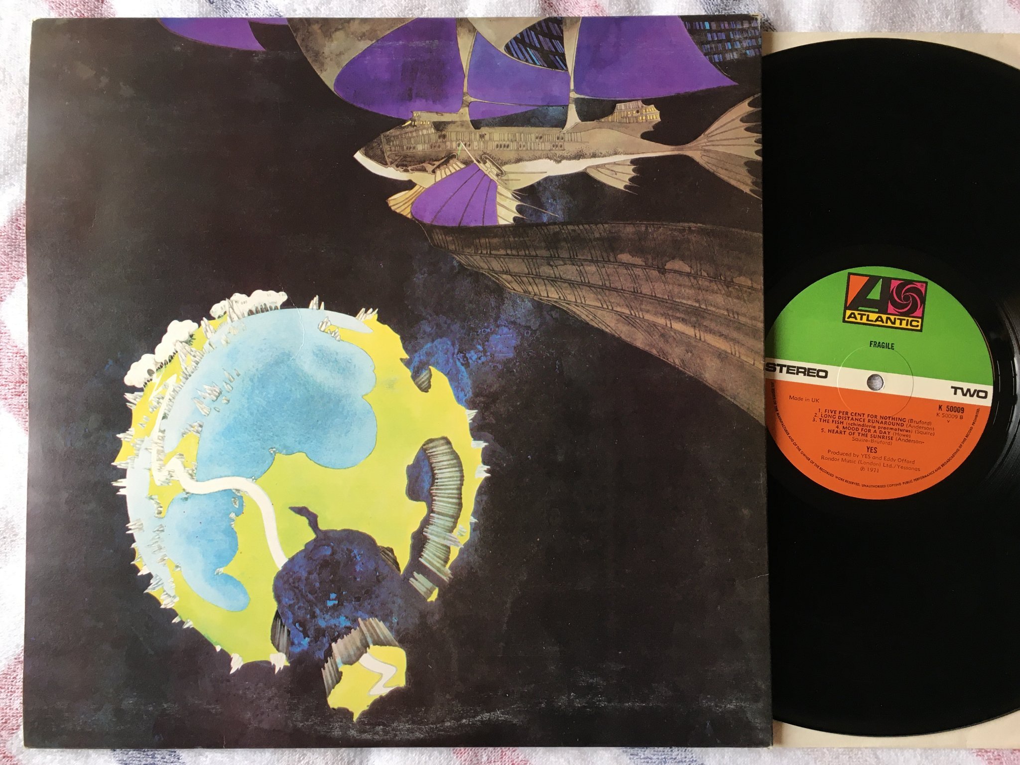 Omslagsbild för skivan YES fragile LP UK ATLANTIC K 50009 