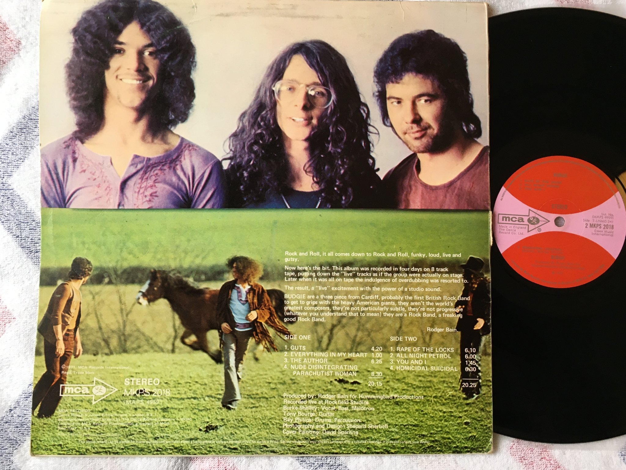 Omslagsbild för skivan BUDGIE s/t LP -71 UK MCA MKPS 2018 rare!