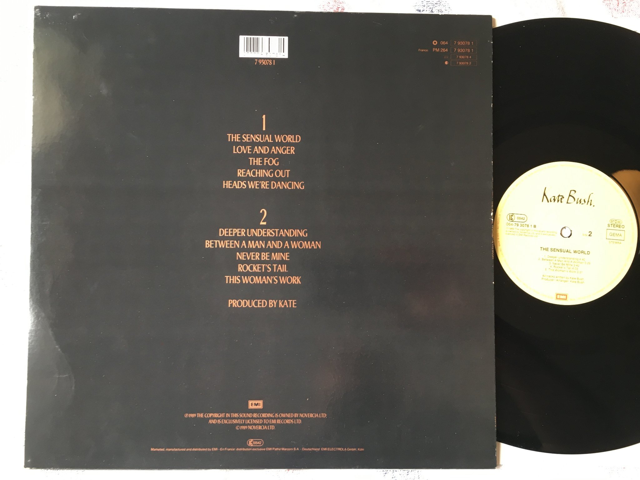 Omslagsbild för skivan KATE BUSH the sensual world LP -89 Hol EMI 064-7930781