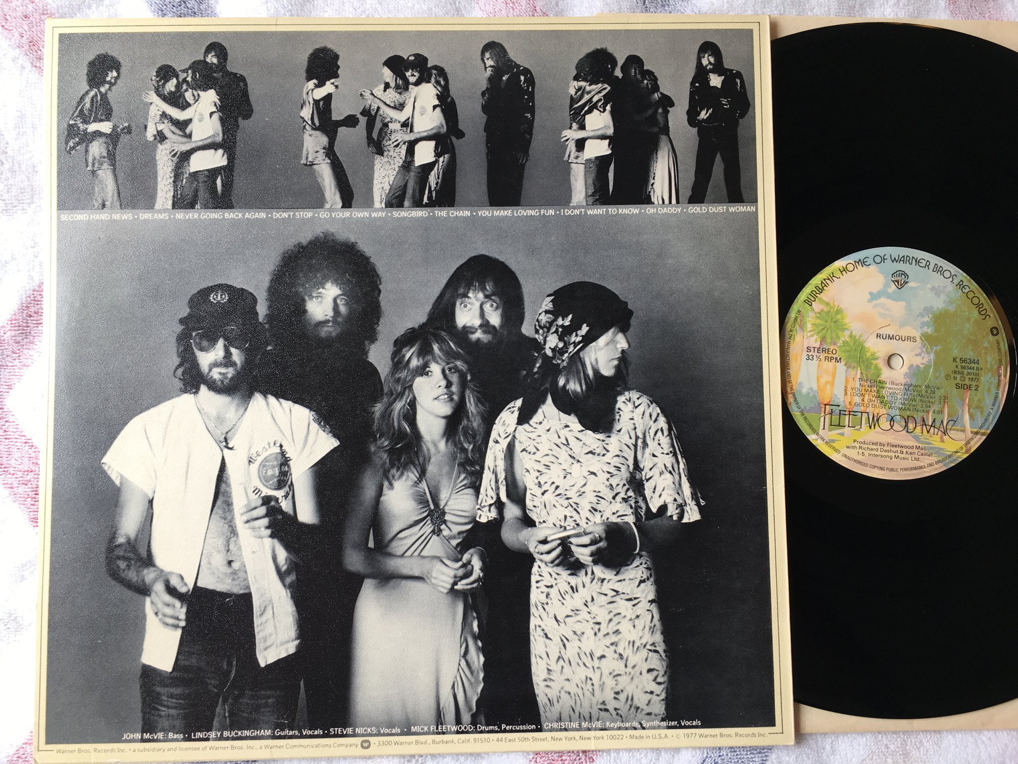 Omslagsbild för skivan FLEETWOOD MAC rumours LP -77 UK WARNER BROS K 56344