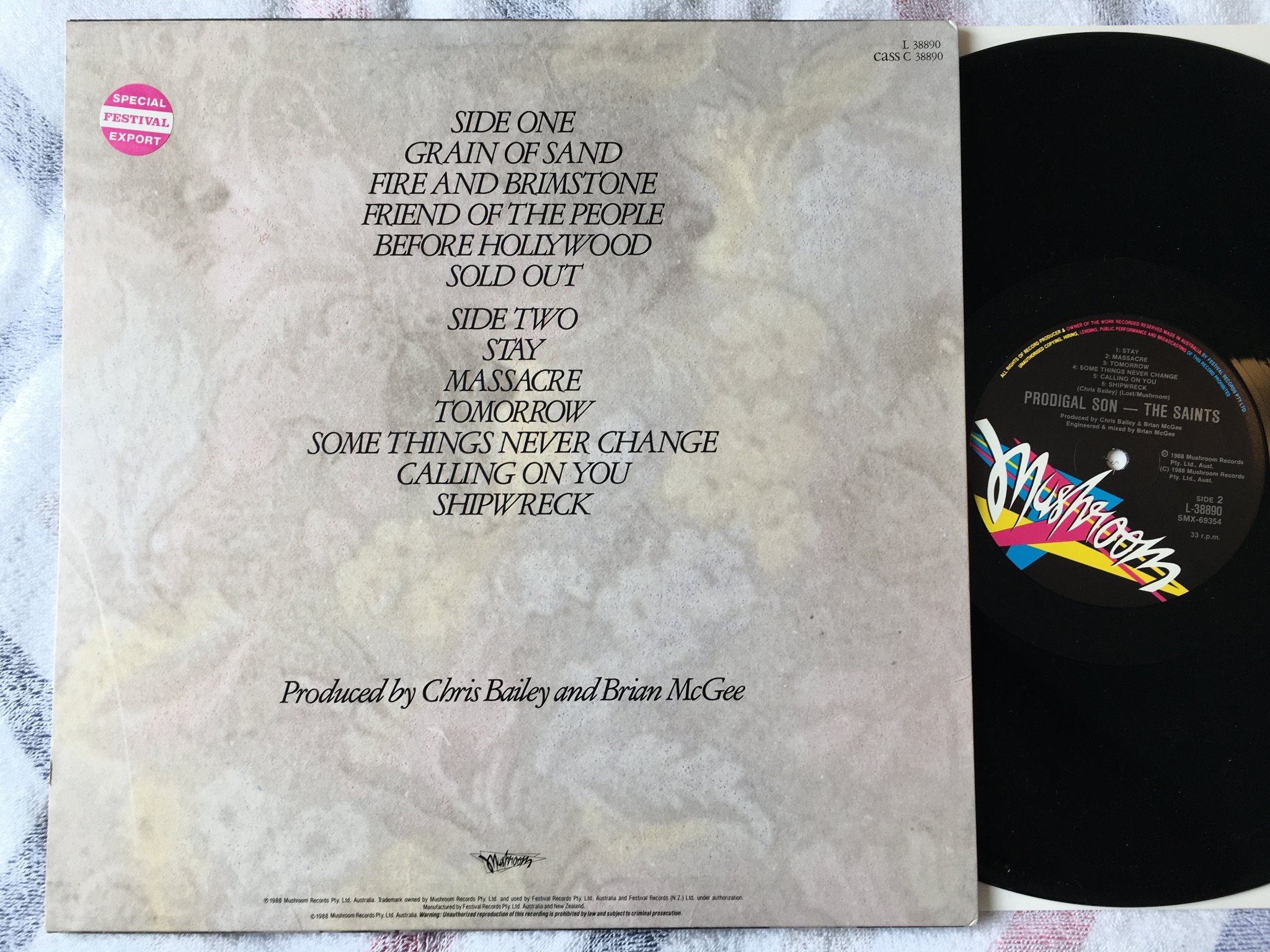 Omslagsbild för skivan THE SAINTS prodigal son LP -88 AUSTRALIA MUSHROOM L 38890