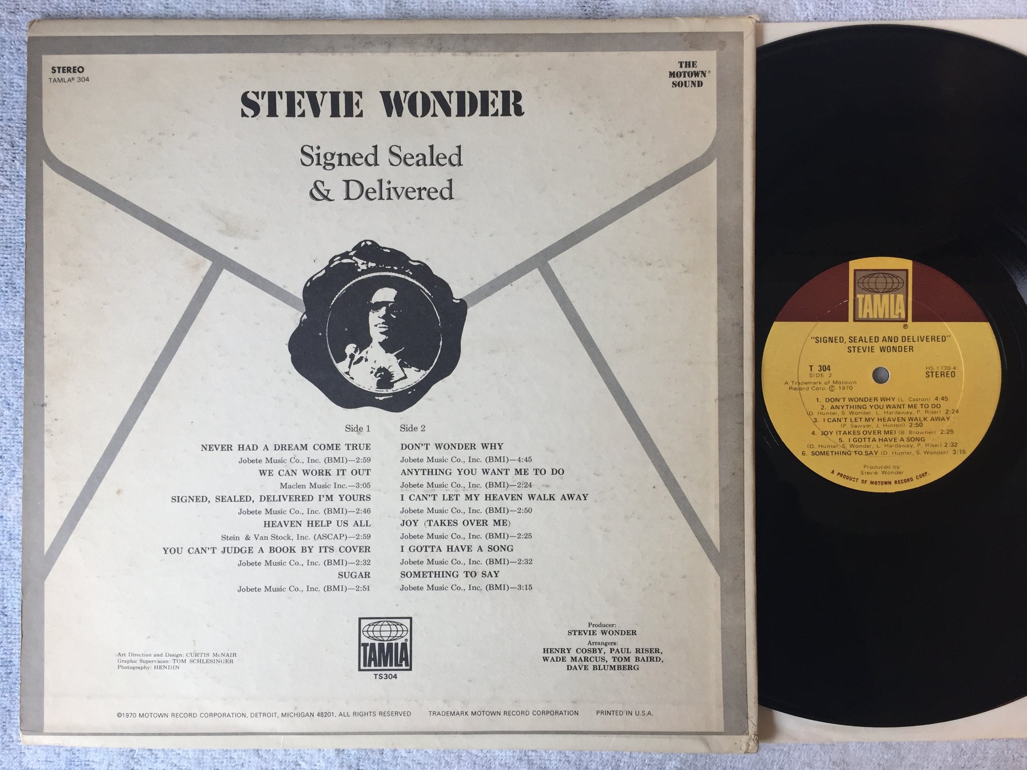 Omslagsbild för skivan STEVIE WONDER signed sealed & delivered LP -70 US TAMLA T 304
