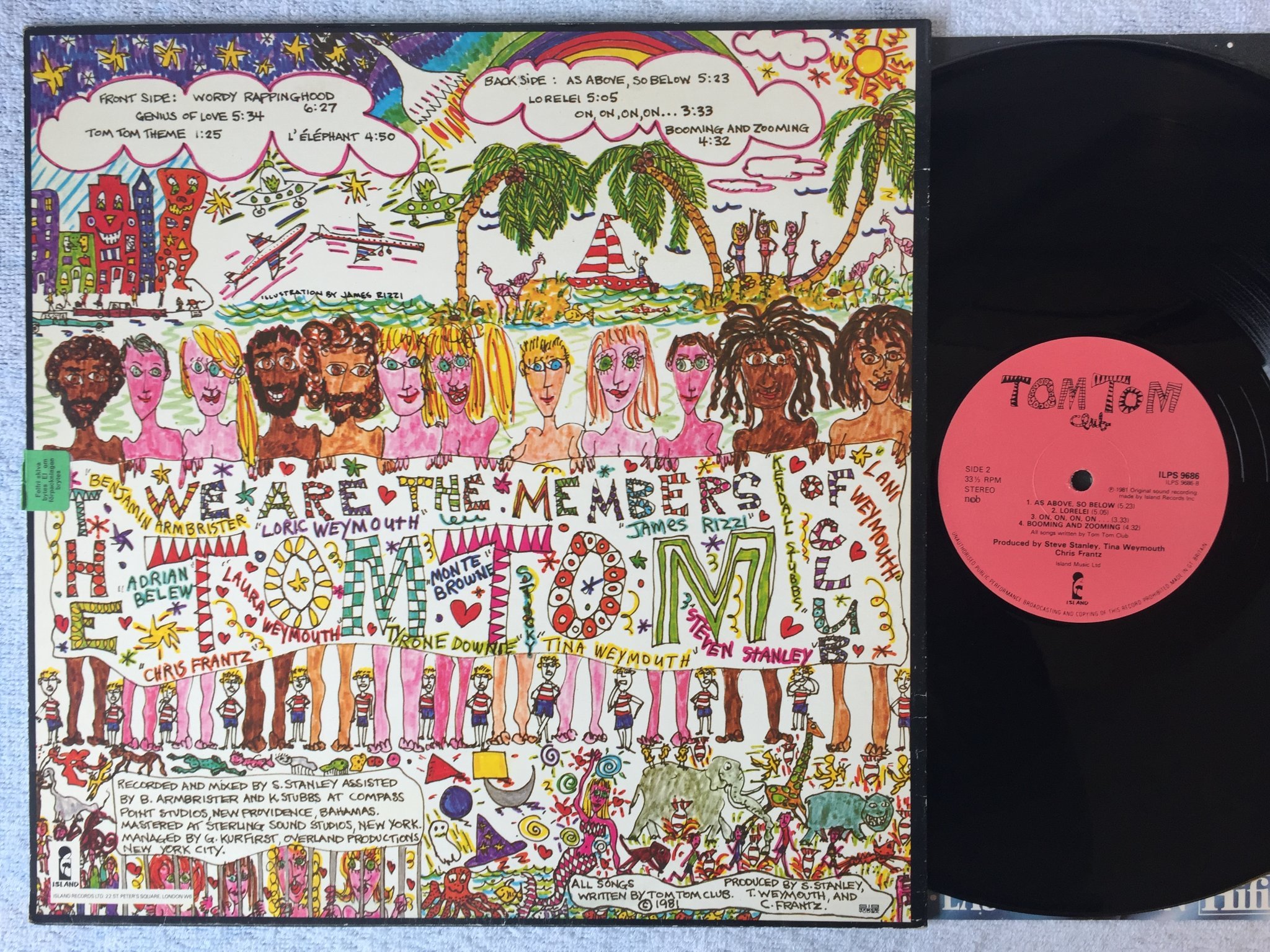 Omslagsbild för skivan TOM TOM CLUB s/t LP -81 Swe ISLAND ILPS 9686 "genius of love"