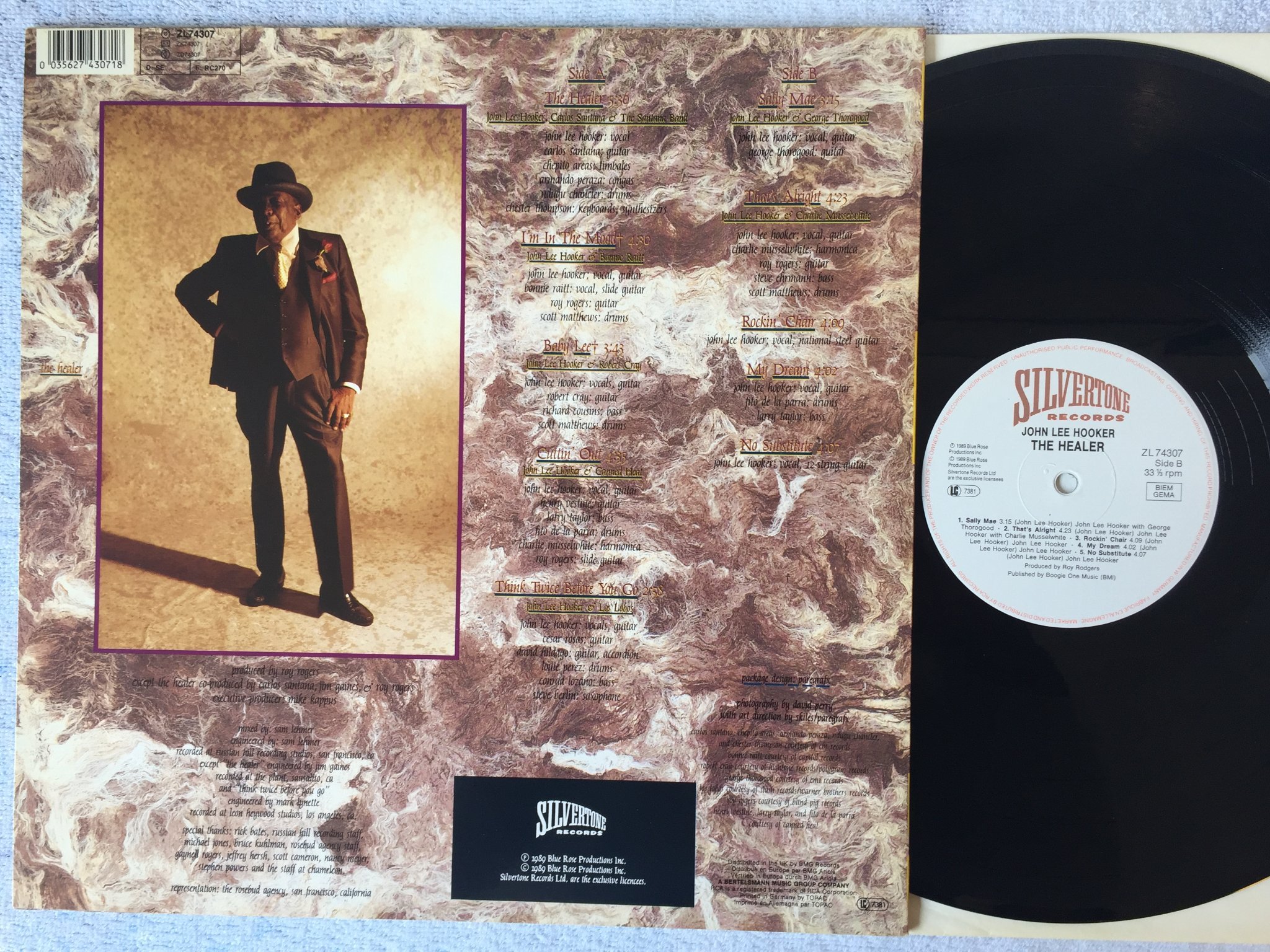 Omslagsbild för skivan JOHN LEE HOOKER the healer LP -89 Hol SILVERTONE ZL 74307