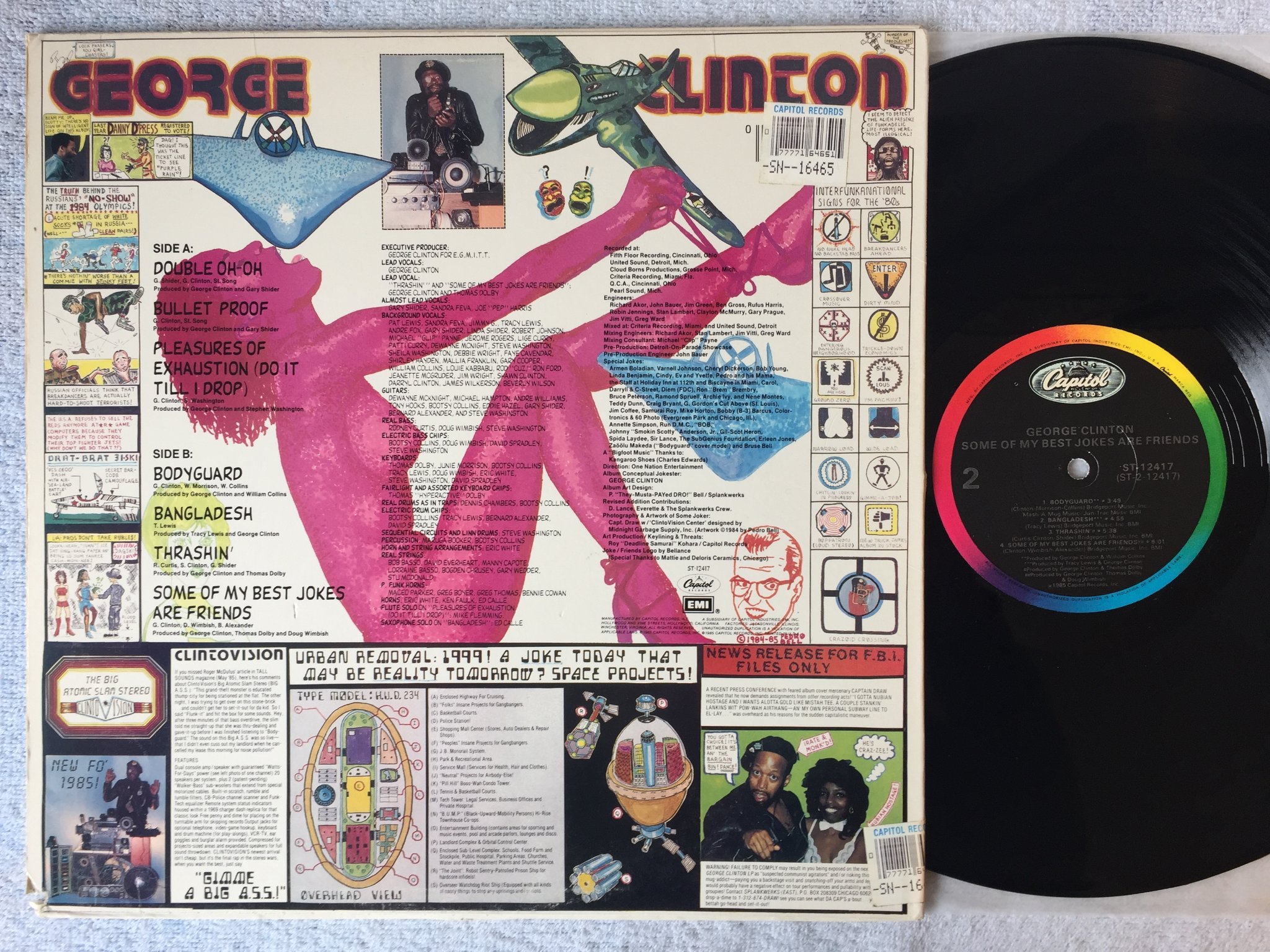 Omslagsbild för skivan GEORGE CLINTON some of my best jokes are friends LP -85 US CAPITOL ST-12417