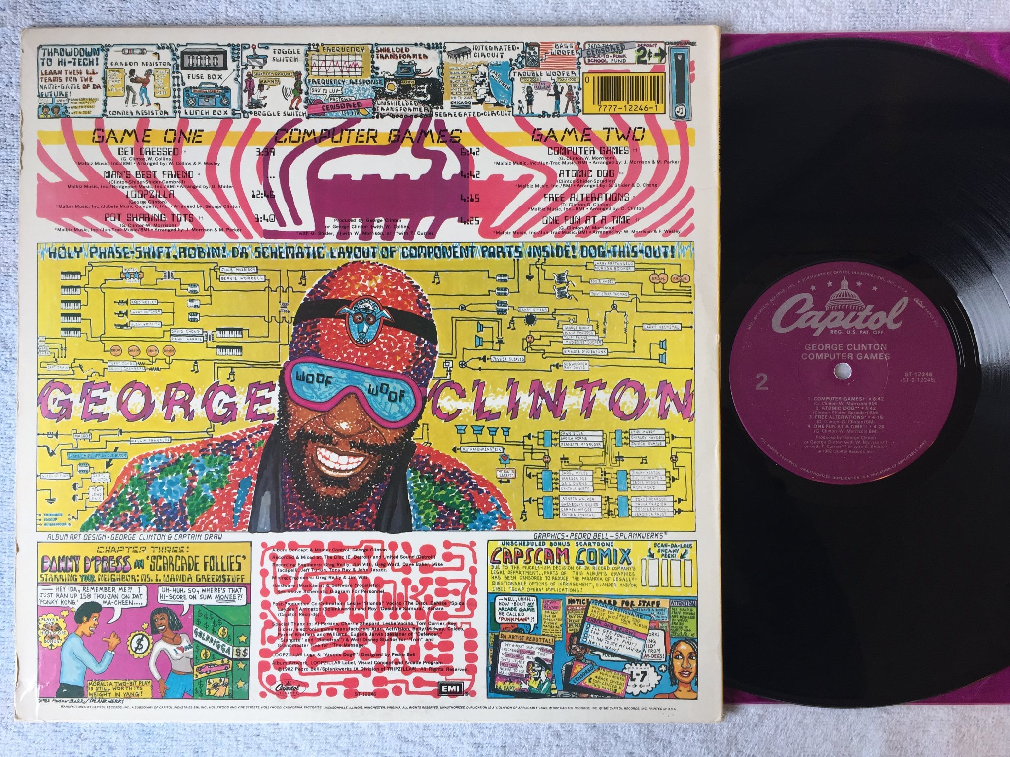 Omslagsbild för skivan GEORGE CLINTON computer games LP -82 US CAPITOL ST 12246