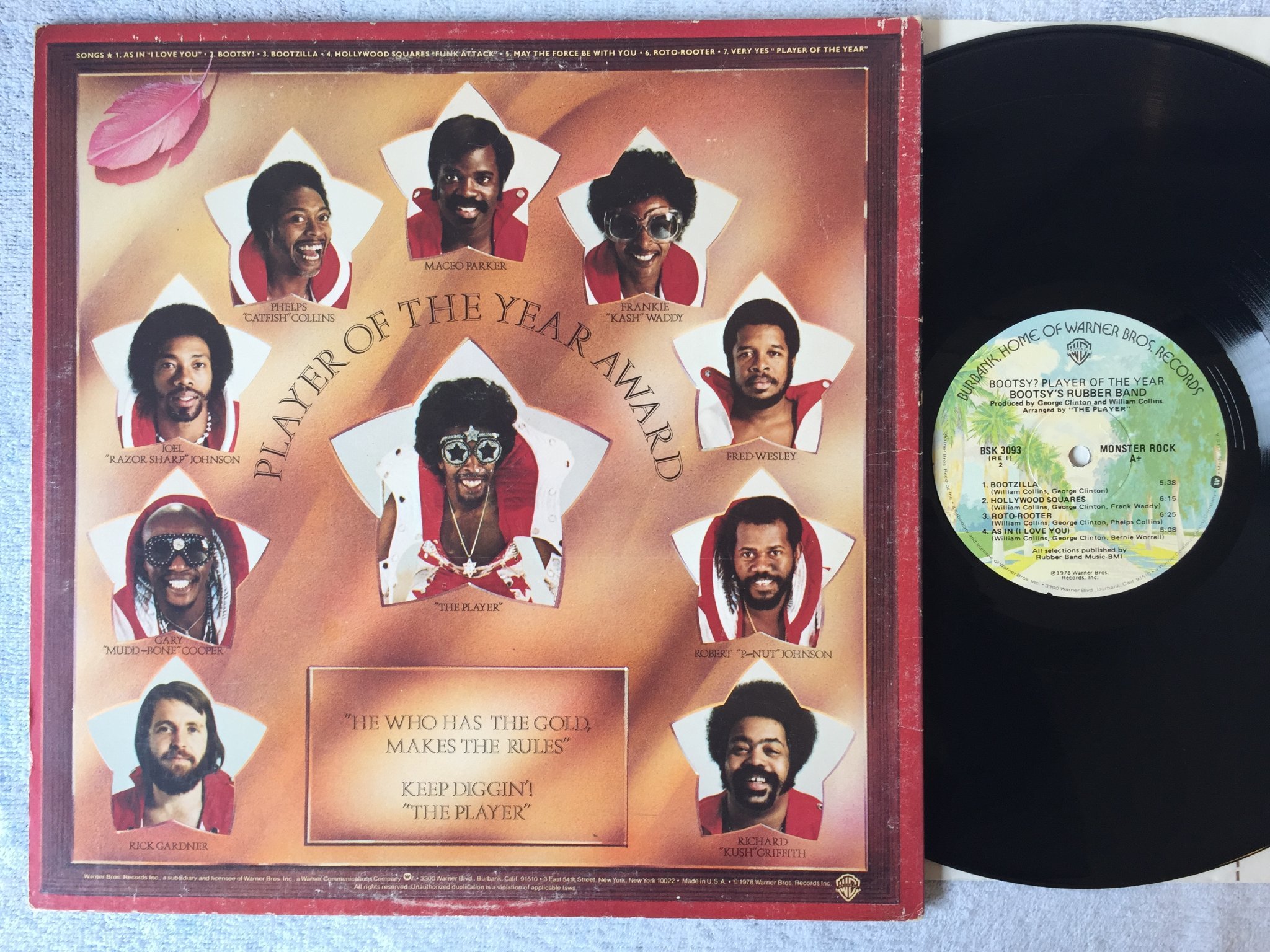 Omslagsbild för skivan BOOTSY'S RUBBER BAND Bootsy? Player of the year LP -78 US WARNER BSK 3093