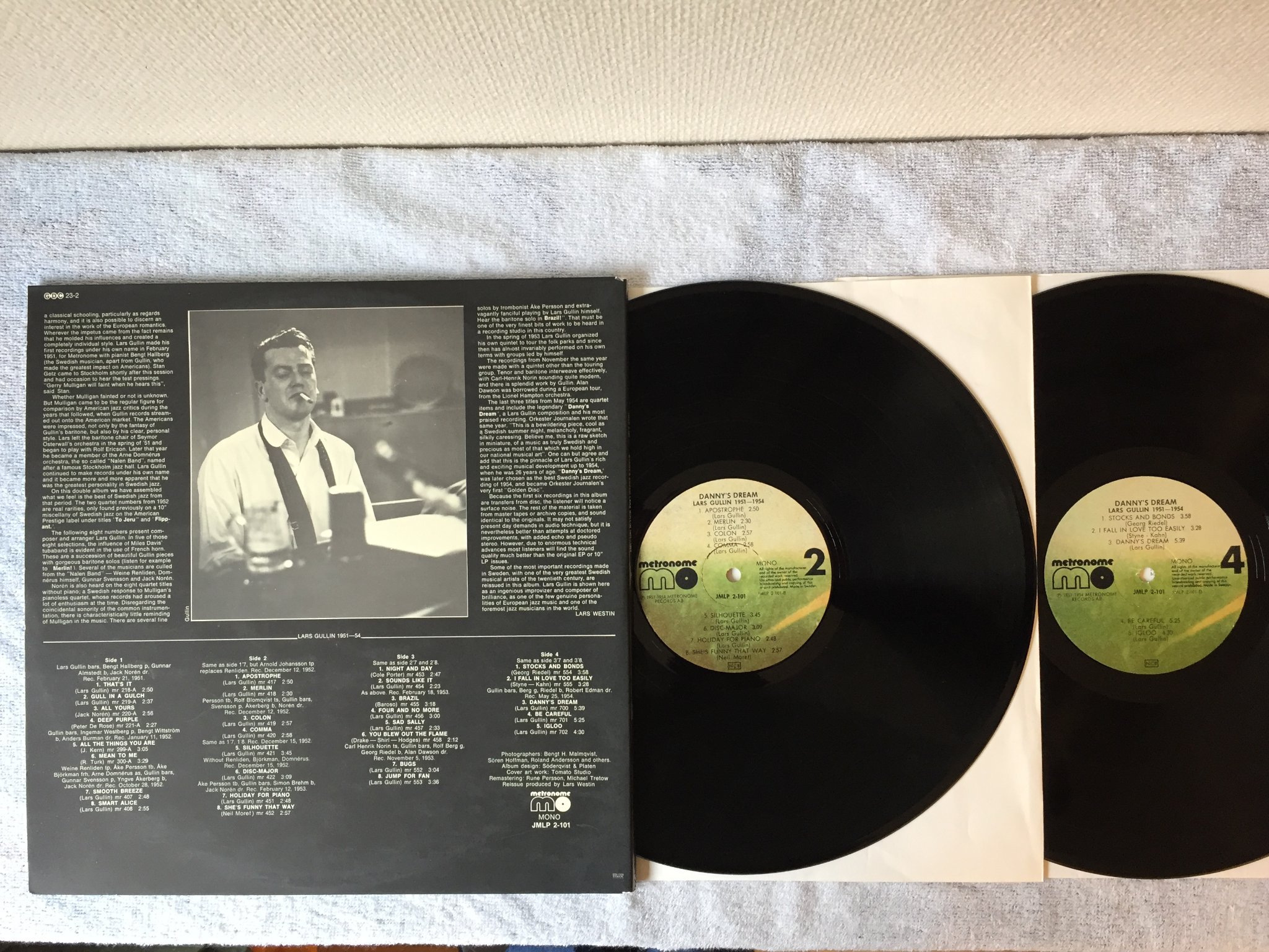 Omslagsbild för skivan LARS GULLIN danny's dream (1951-54) 2xLP Swe METRONOME JMLP 2-101