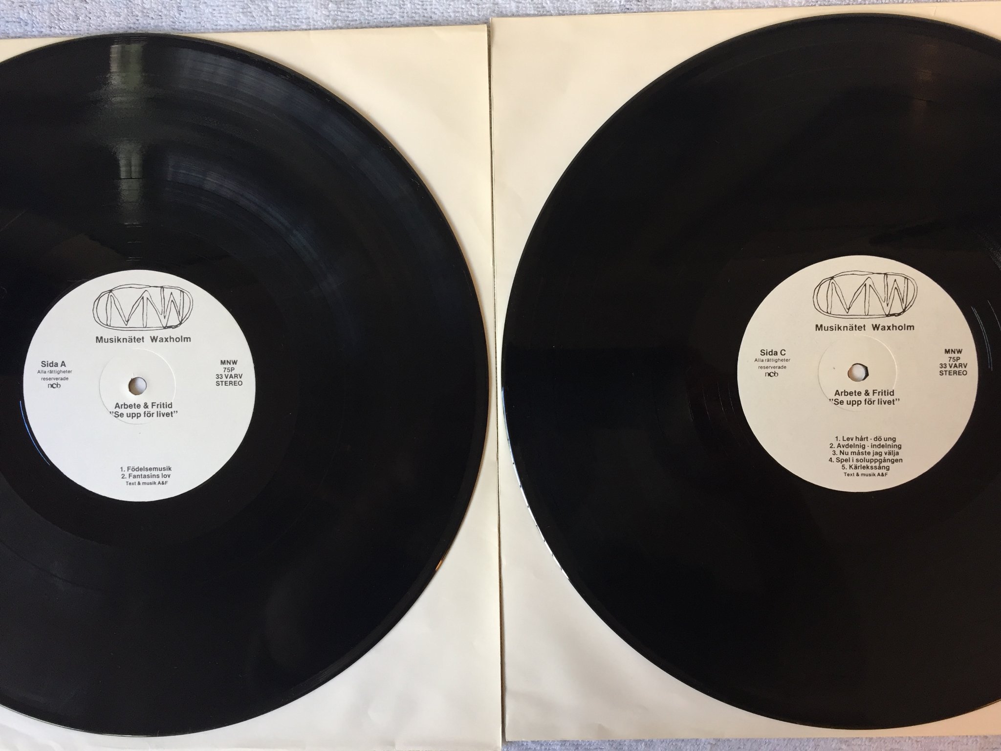 Omslagsbild för skivan ARBETE & FRITID se upp för livet 2xLP -77 Swe MNW 75P