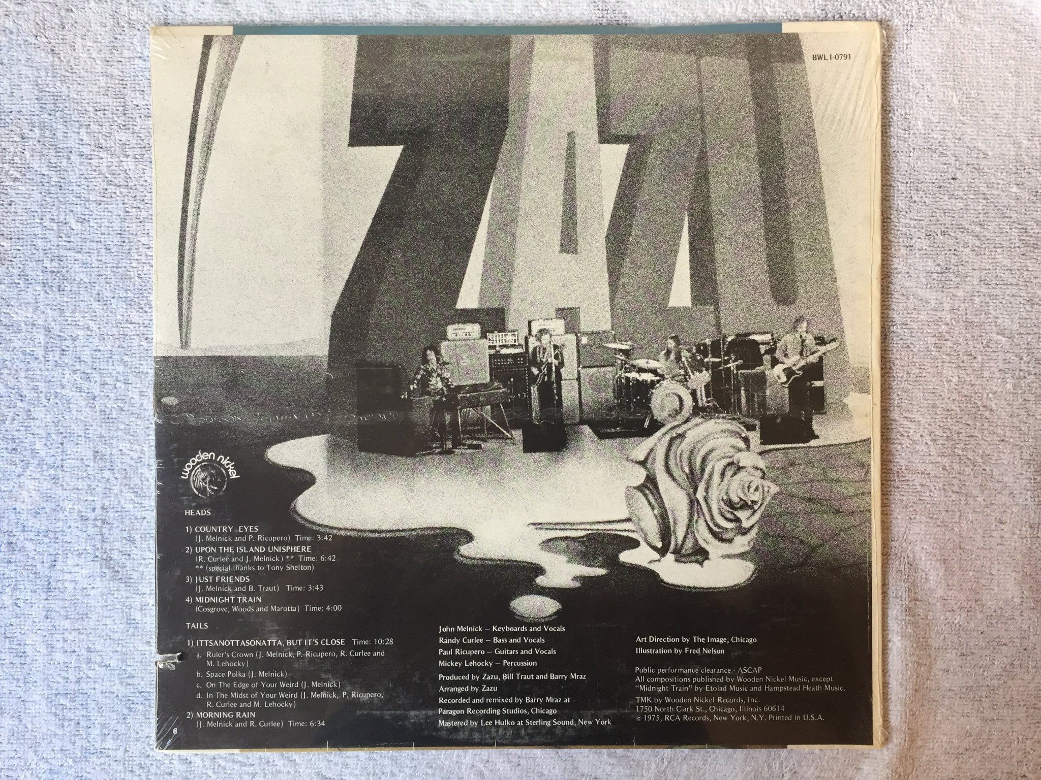 Omslagsbild för skivan ZAZU s/t LP -75 US WOODEN NICKEL BWL1-0791 Still sealed