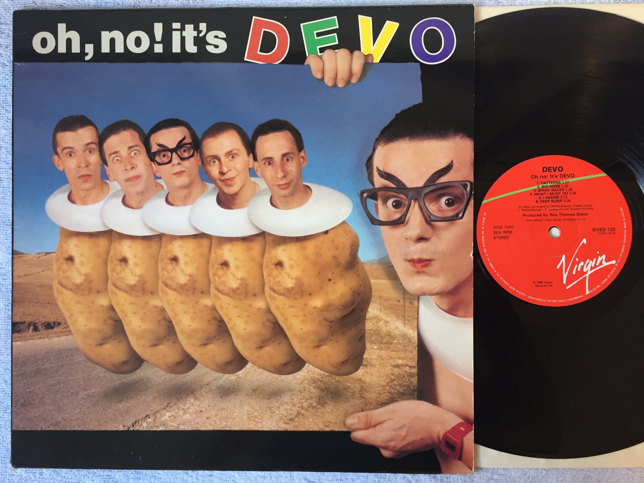 Omslagsbild för skivan DEVO oh, no! It's LP -82 UK VIRGIN OVED 122