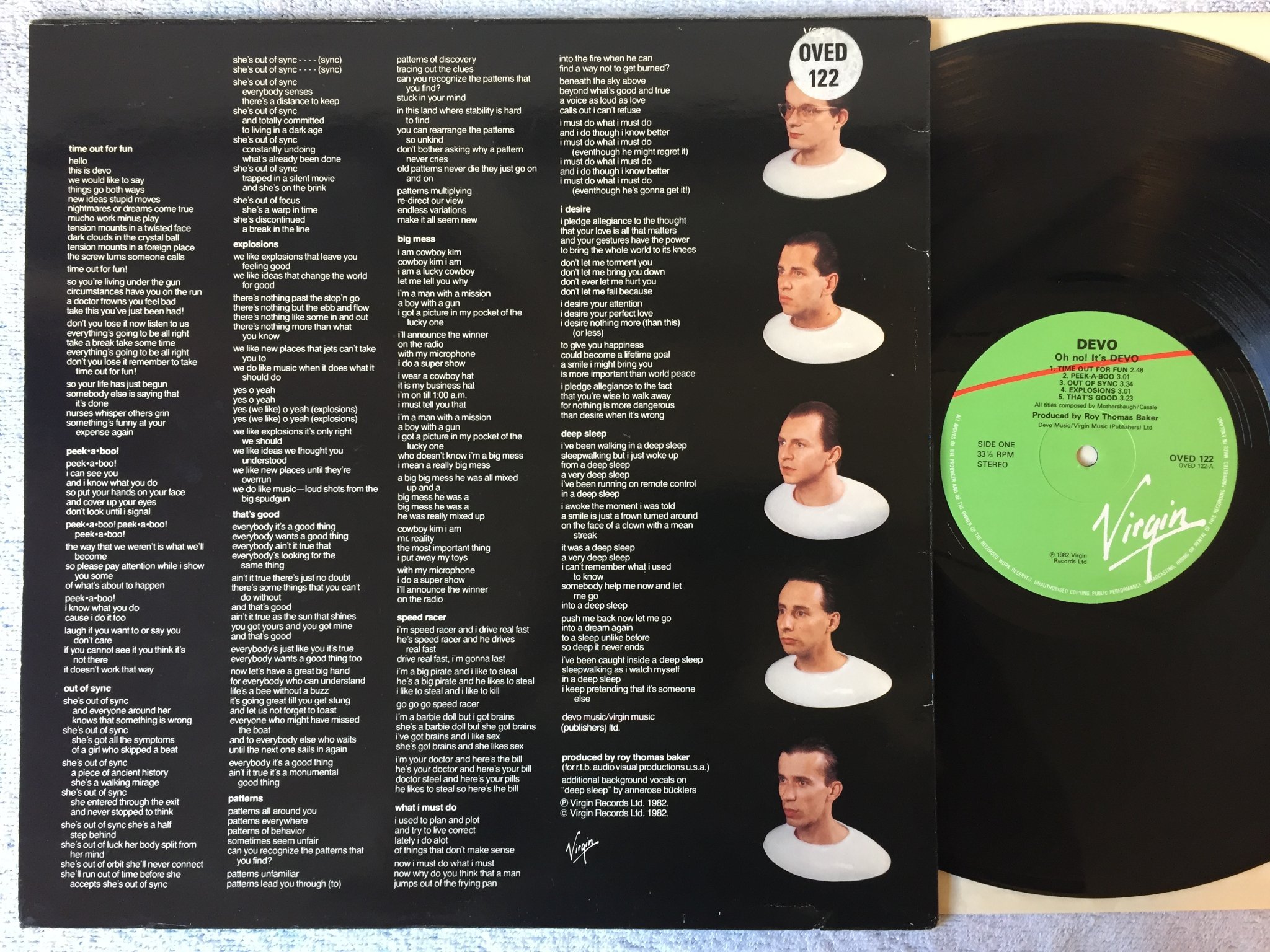 Omslagsbild för skivan DEVO oh, no! It's LP -82 UK VIRGIN OVED 122