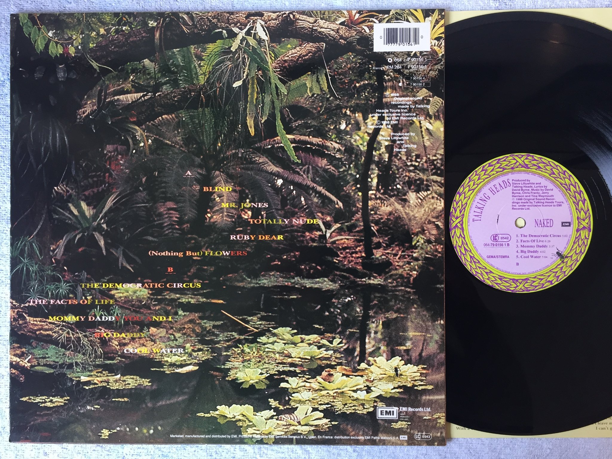 Omslagsbild för skivan TALKING HEADS naked LP -88 Hol EMI 064-7901561