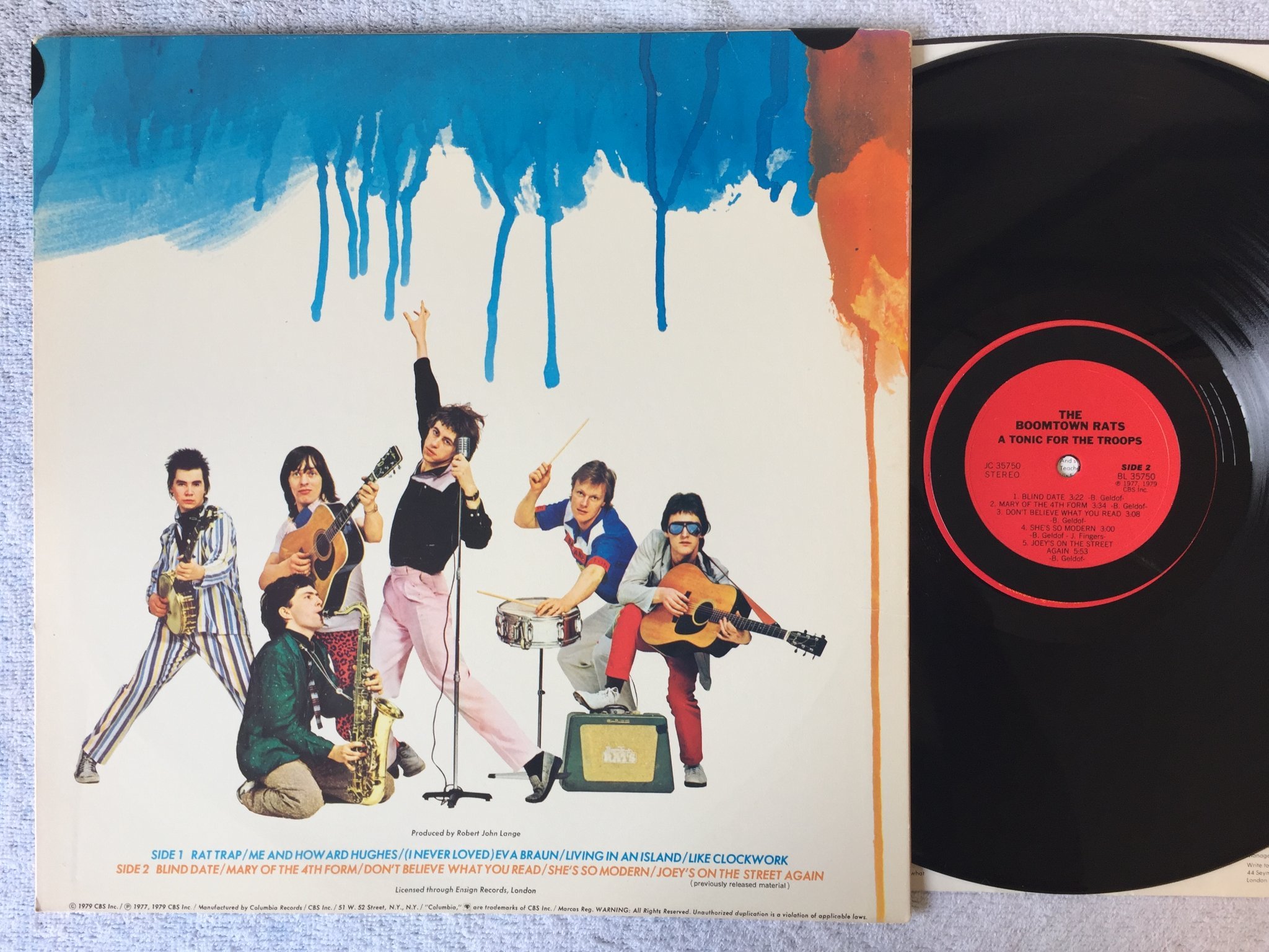 Omslagsbild för skivan THE BOOMTOWN RATS a tonic for the troops LP -79 US COLUMBIA JC 35750