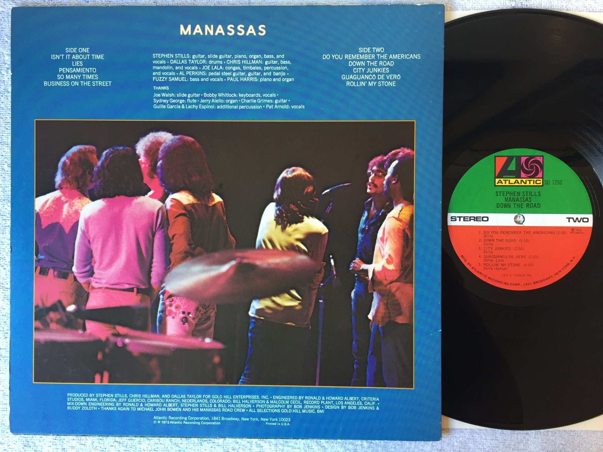 Omslagsbild för skivan STEPHEN STILLS MANASSAS - down the road LP -73 US ATLANTIC SD 7250