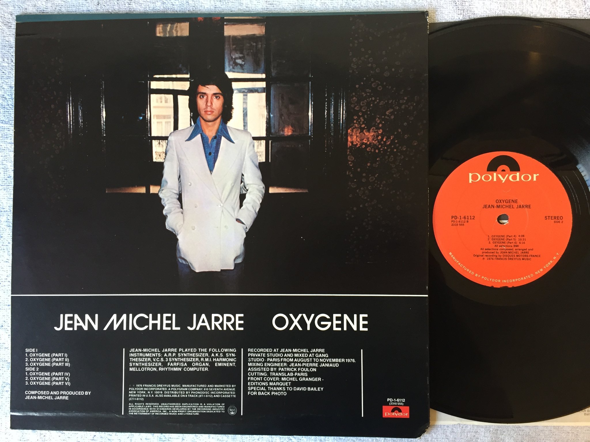 Omslagsbild för skivan JEAN-MICHEL JARRE oxygene LP -76 US POLYDOR PD-1-6112