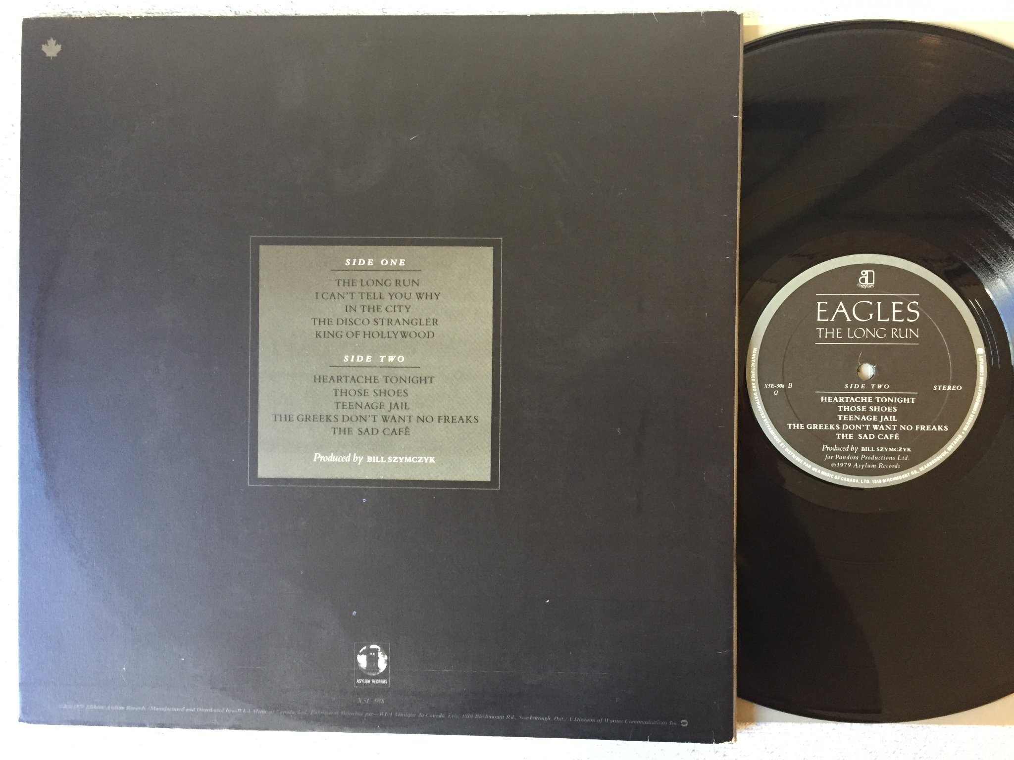 Omslagsbild för skivan EAGLES the long run LP -79 Can ASYLUM X5E-508