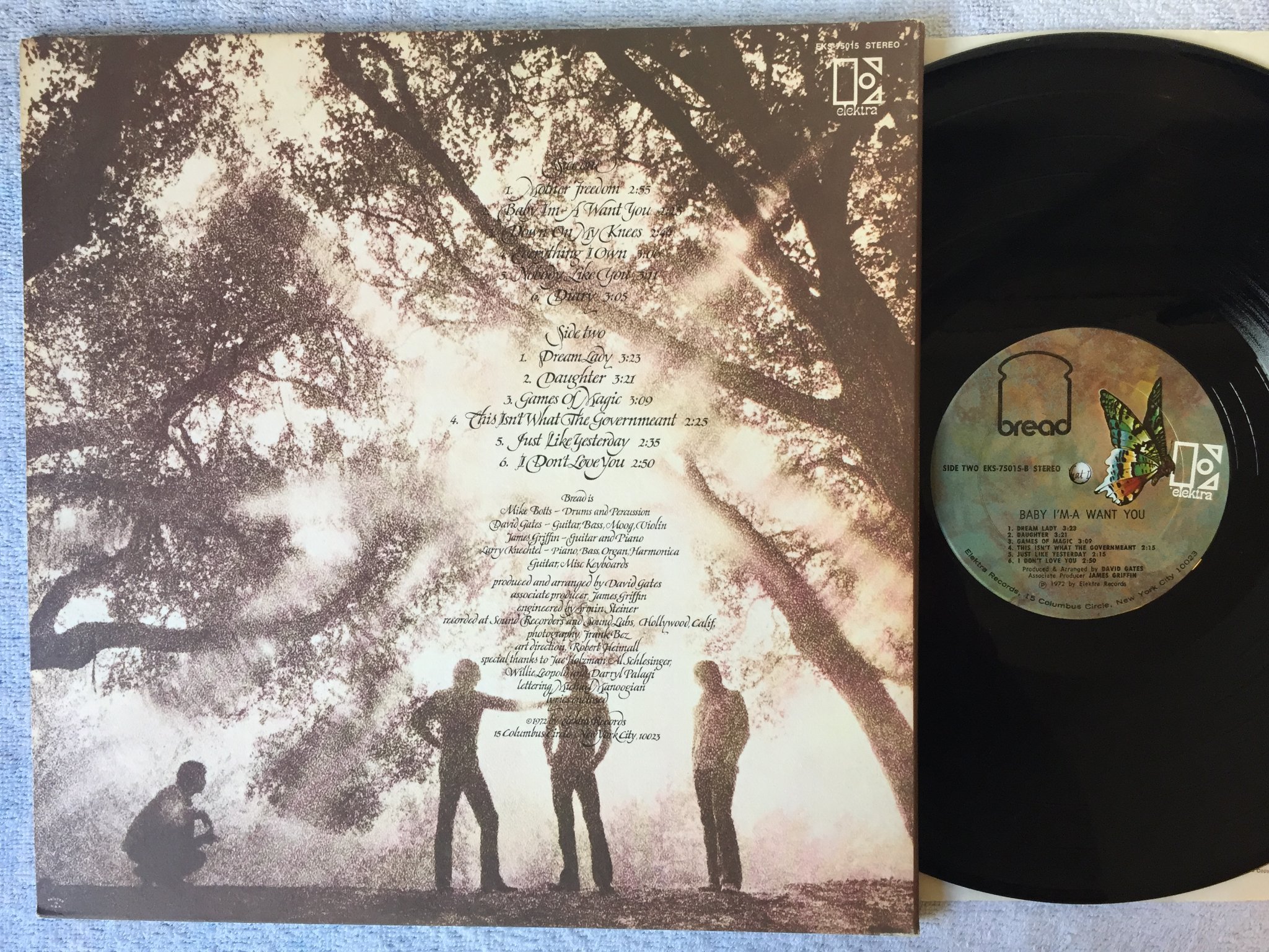 Omslagsbild för skivan BREAD baby I'm-a want you LP -72 ELEKTRA EKS 75015