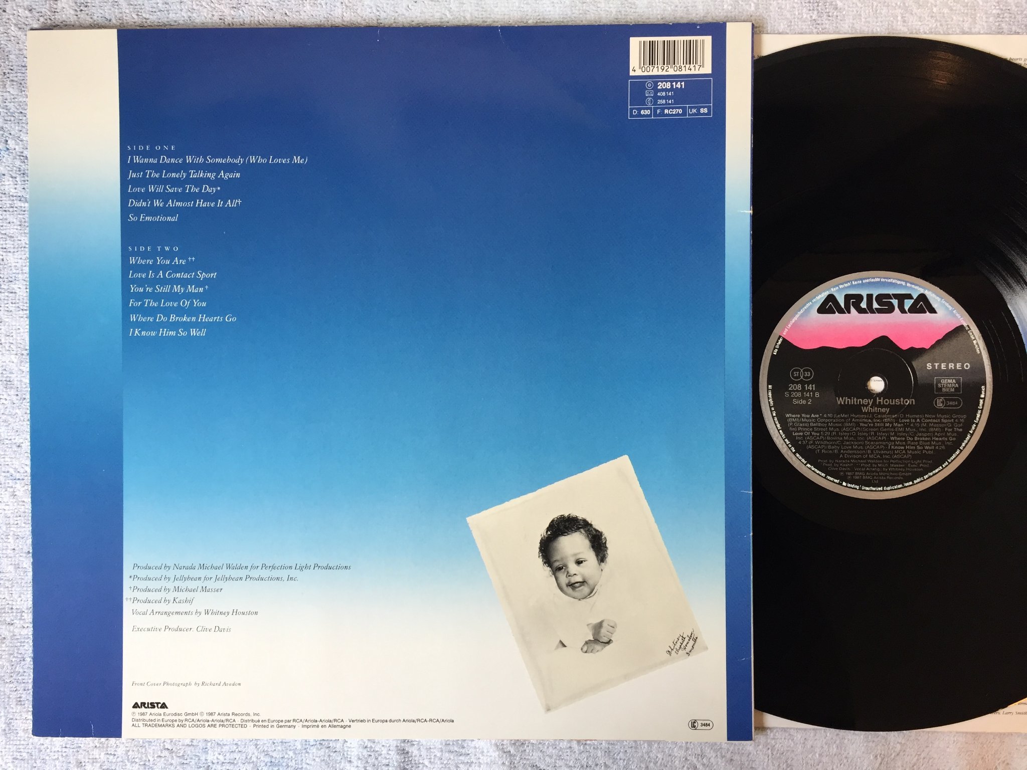 Omslagsbild för skivan WHITNEY HOUSTON Whitney LP -87 Hol ARISTA 208 141