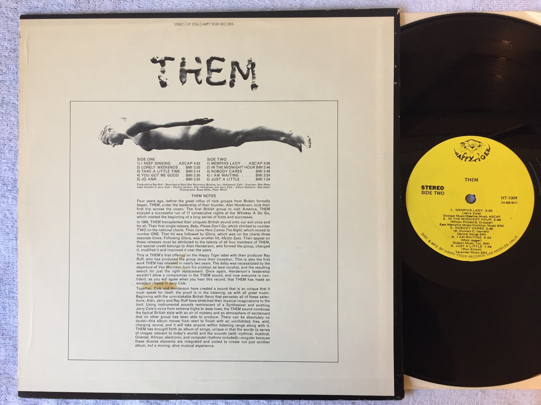 Omslagsbild för skivan THEM s/t LP -69 US HAPPY TIGER HT 1004 psych rock