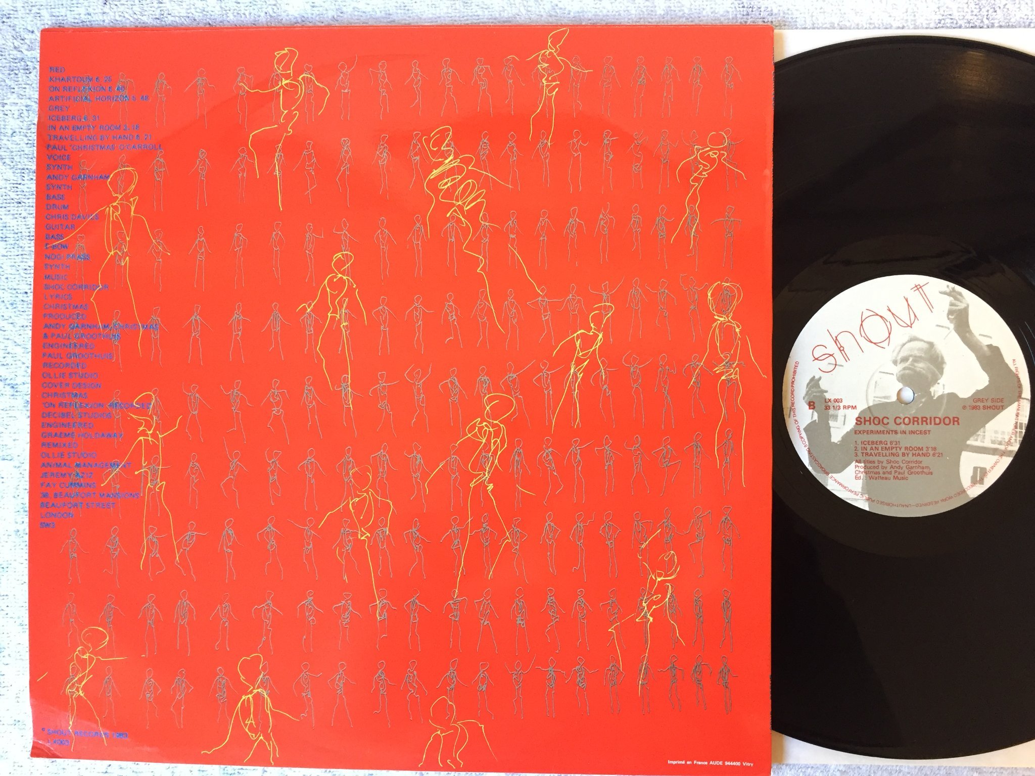 Omslagsbild för skivan SHOC CORRIDOR Experiments In Incest LP -83 UK SHOUT LX 003 synth pop RARE