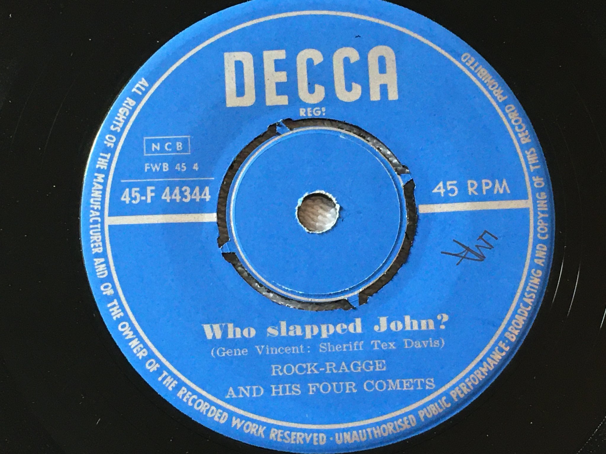 Omslagsbild för skivan ROCK-RAGGE & HIS FOUR COMETS Diana 7"single  -5? Swe  DECCA 45-F 44344
