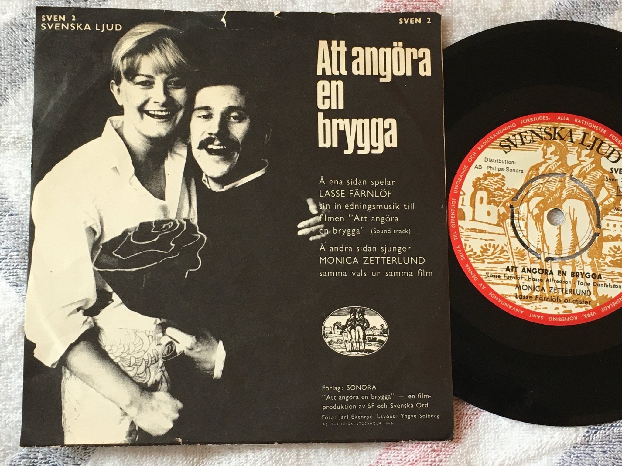 Omslagsbild för skivan LASSE FÄRNLÖF / MONICA ZETTERLUND att angöra en brygga 7"single Swe RARE!