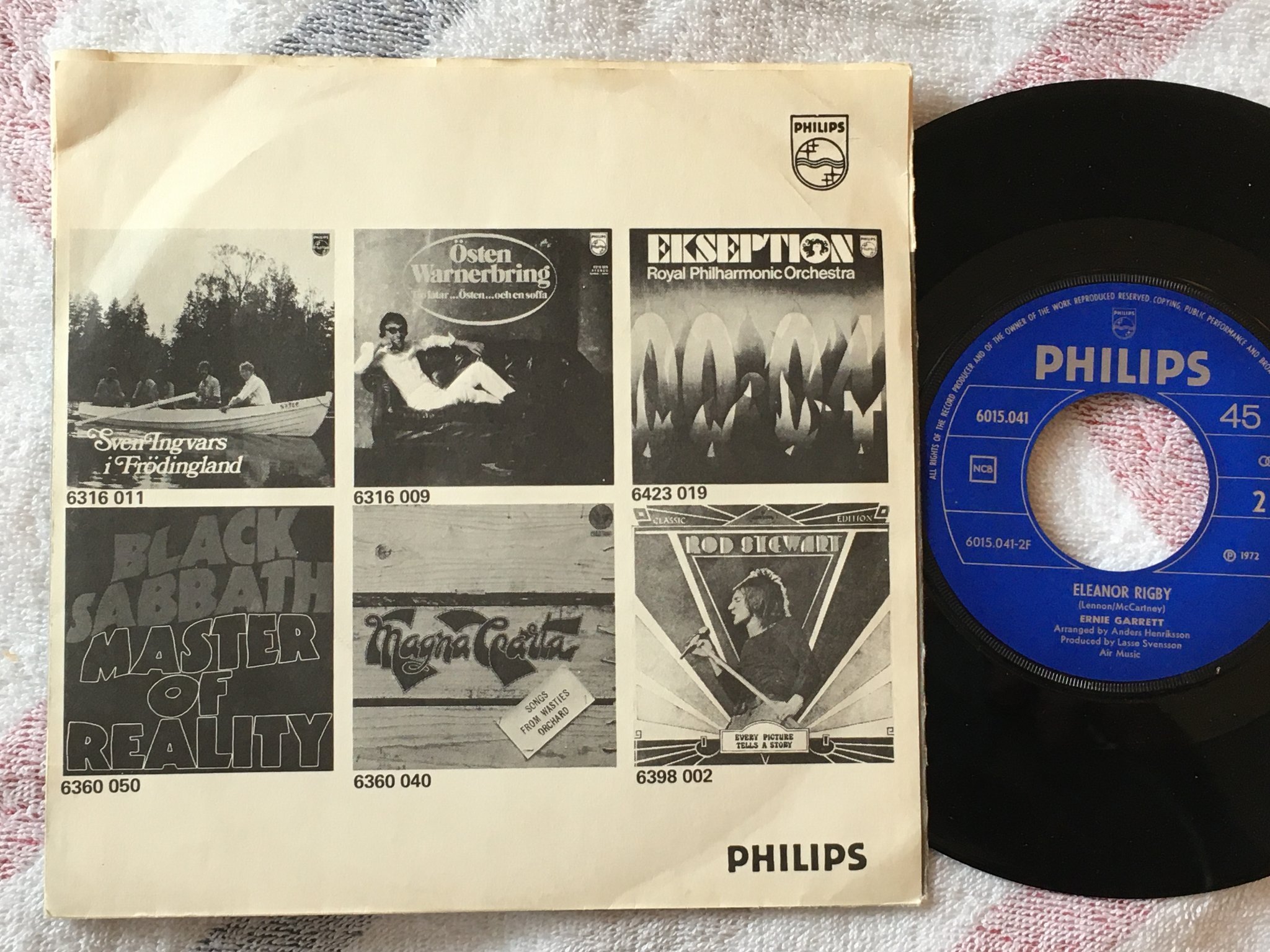 Omslagsbild för skivan ERNIE GARRETT all about her 7"single -72 Swe PHILIPS 6015041