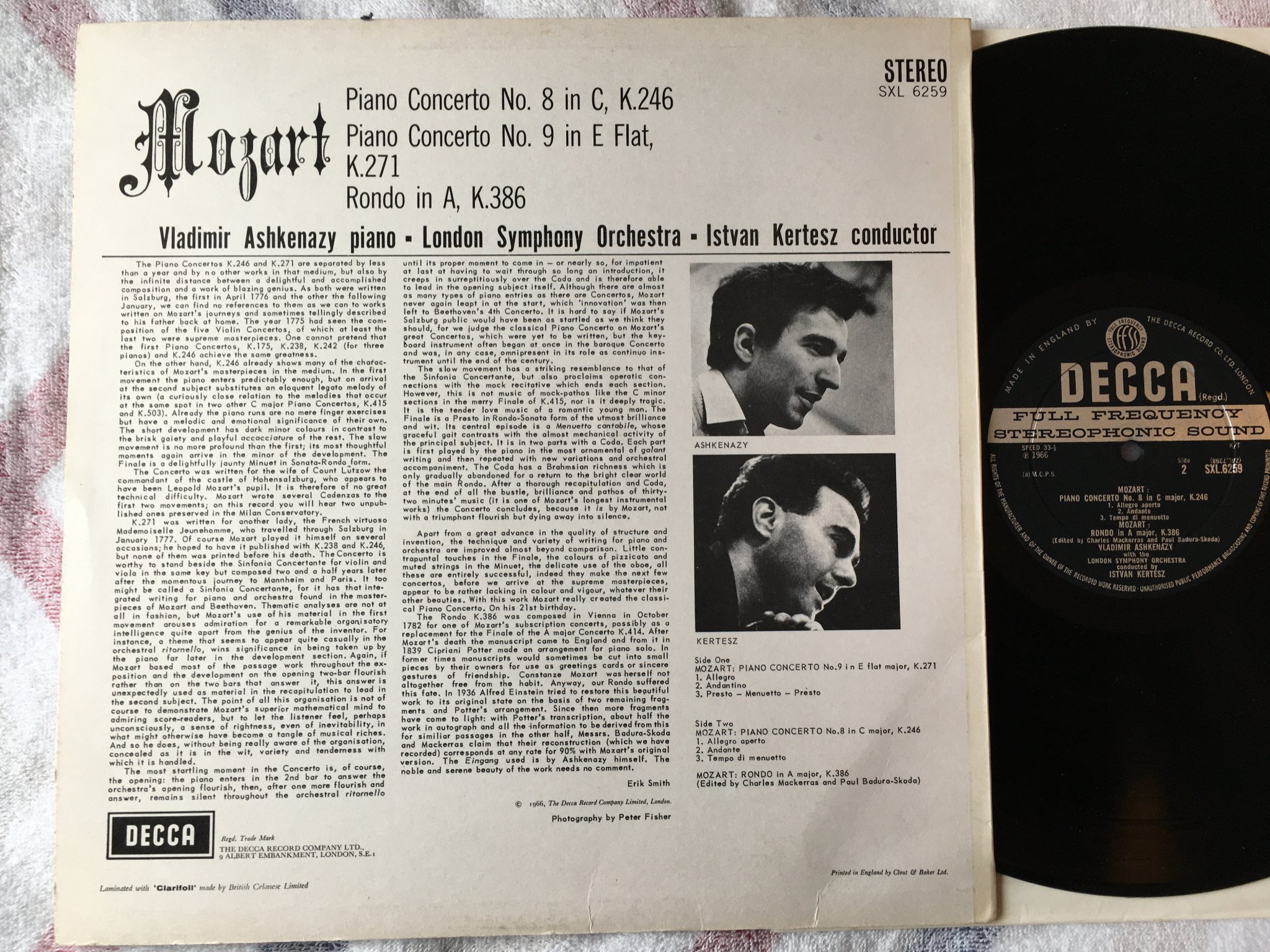 Omslagsbild för skivan KERTESZ Mozart: piano concert No 8 LP -66 UK DECCA SXL 6259