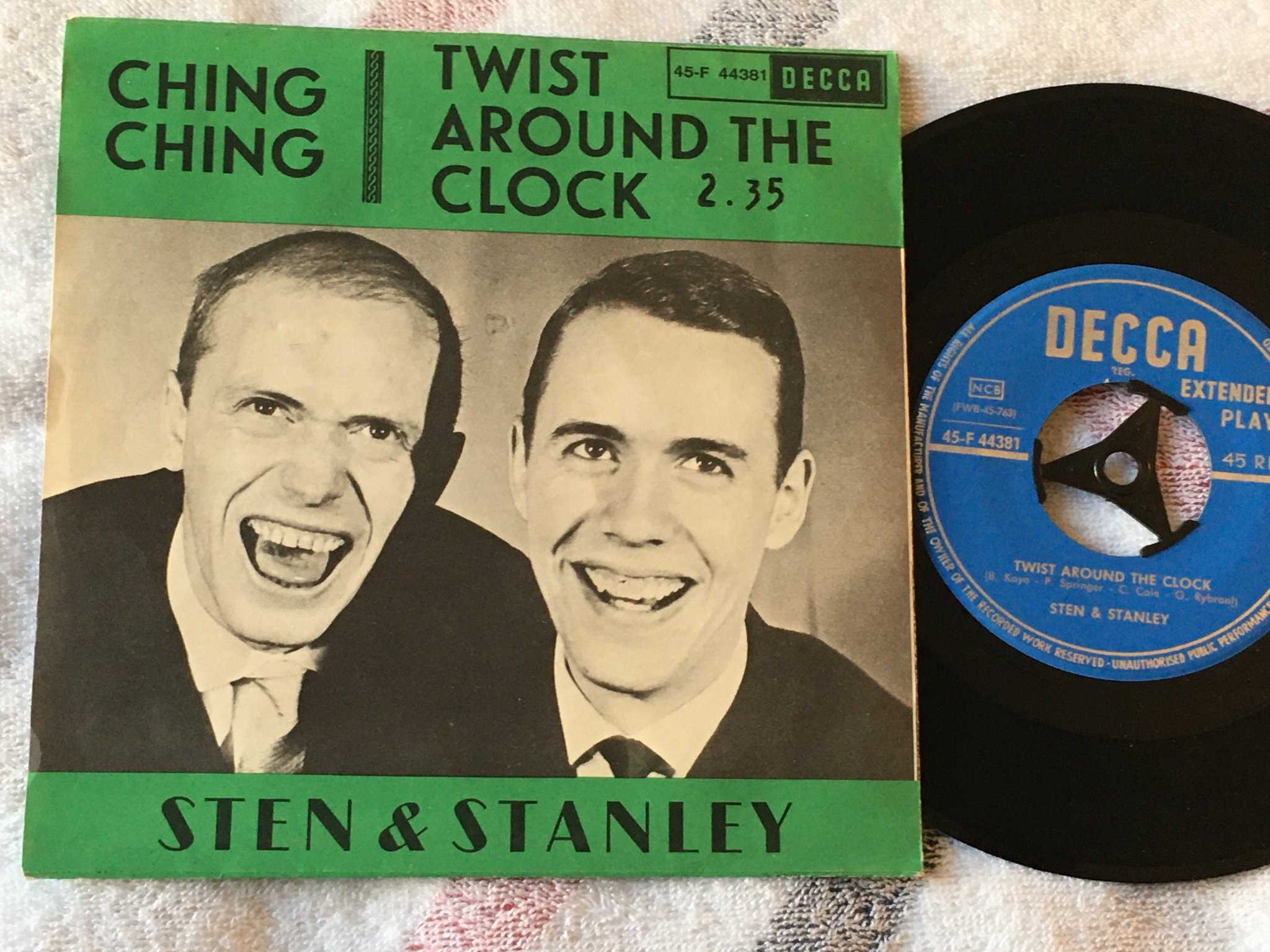 Omslagsbild för skivan STEN & STANLEY Ching Ching 7" -62 Swe DECCA 45-F 44381
