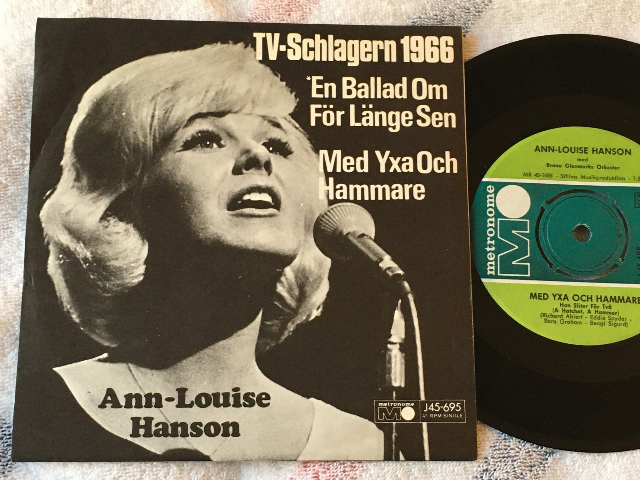 Omslagsbild för skivan ANN-LOUISE HANSON en ballad om för länge sen 7" -66 Swe METRONOME J 45-695