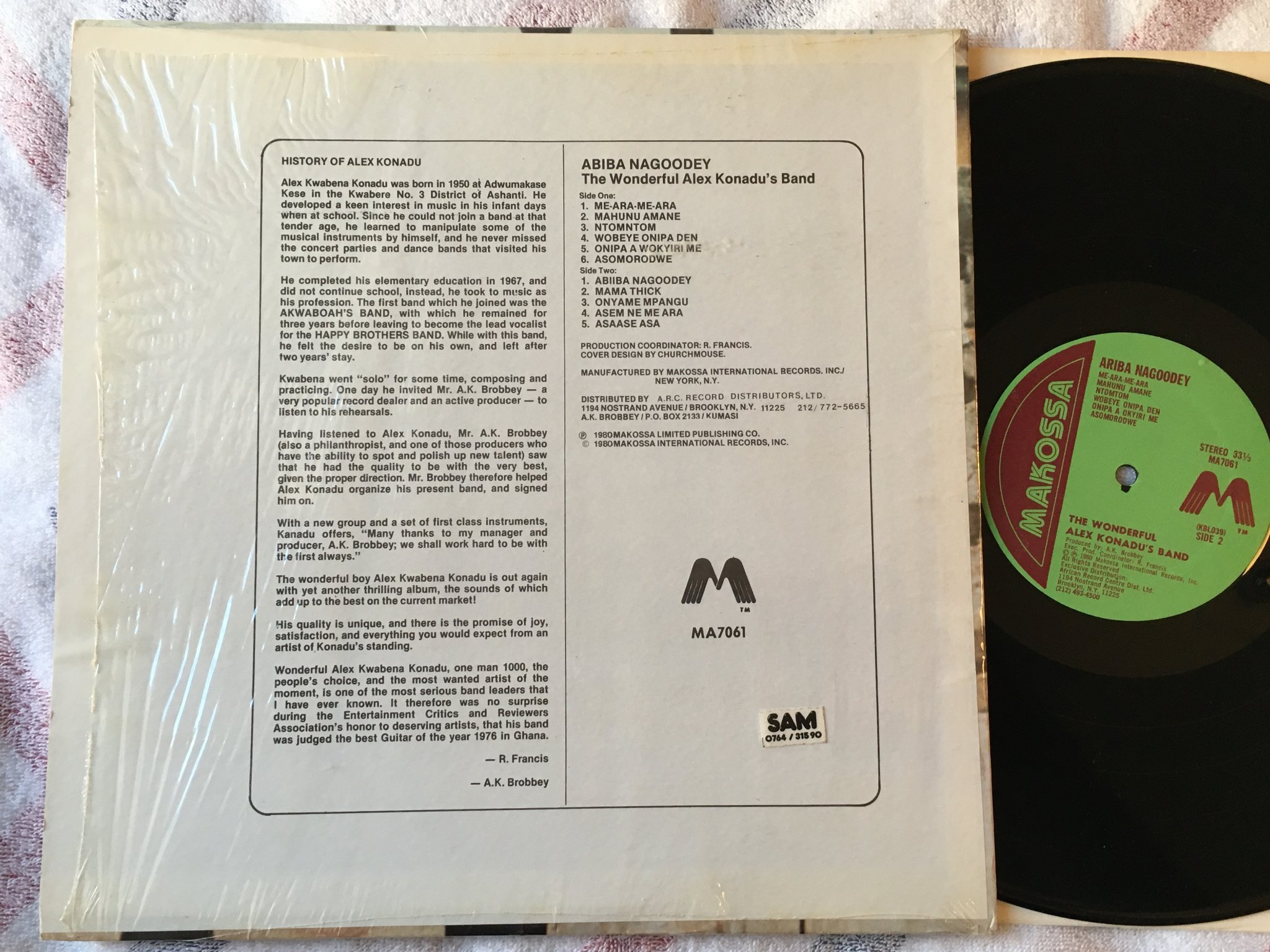 Omslagsbild för skivan ALEX KONADU'S BAND Abiiba Nagoodey LP -80 US MAKOSSA MA7061 highlife !!