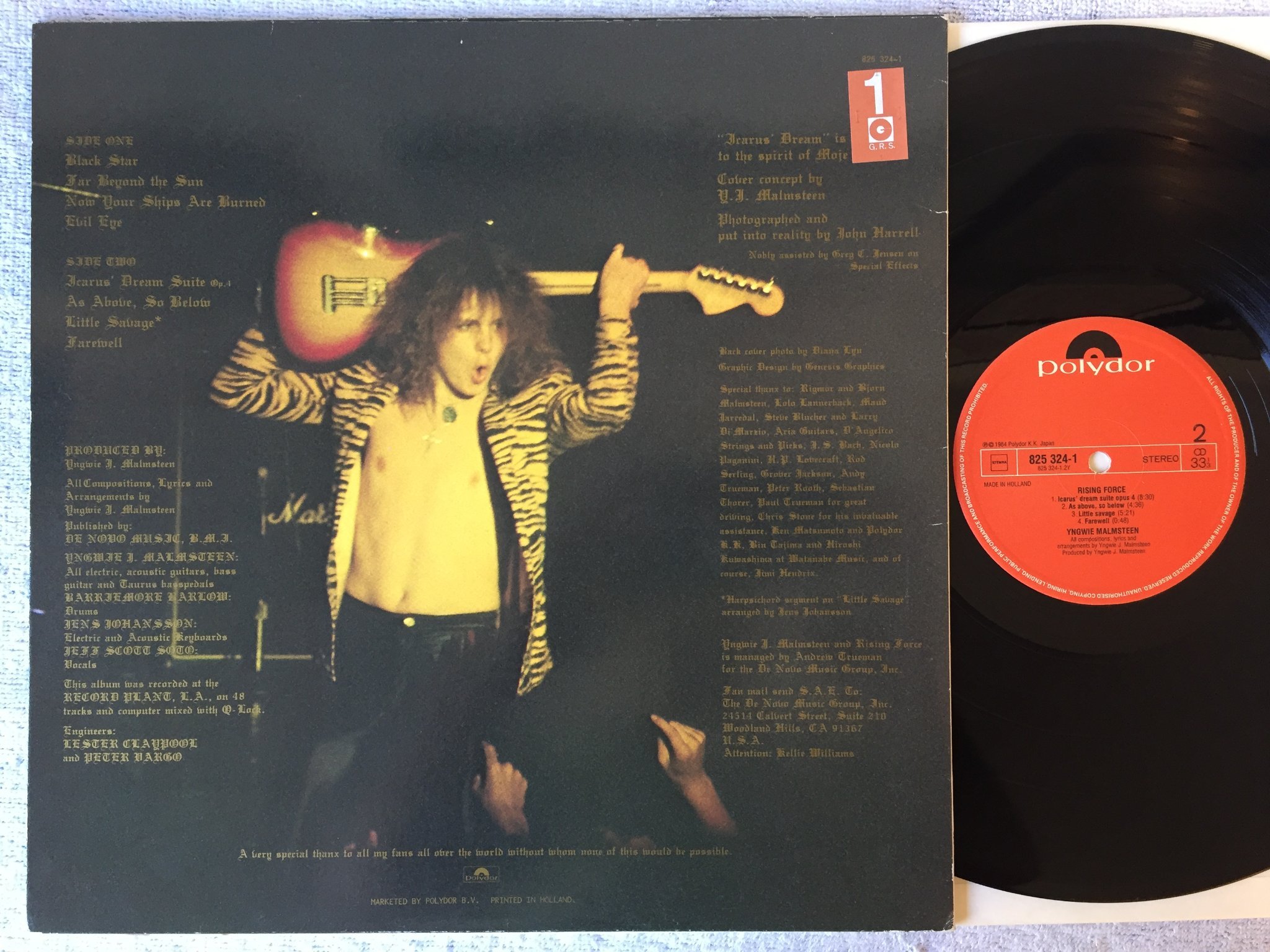 Omslagsbild för skivan YNGWIE MALMSTEEN'S RISING FORCE LP -84 Hol POLYDOR 825324-1