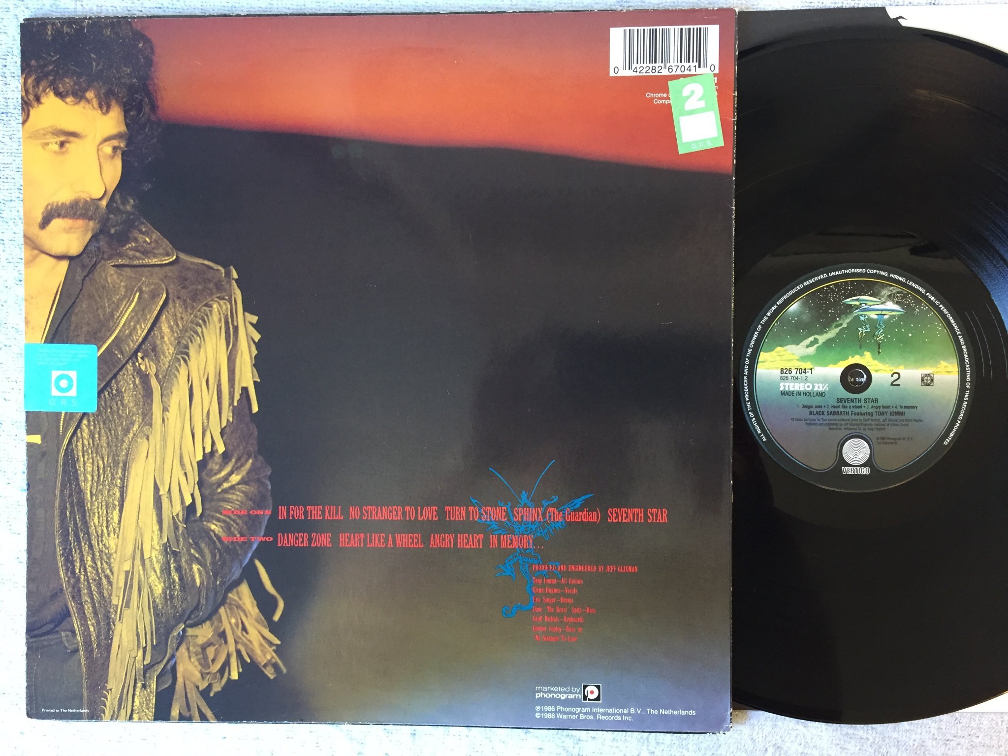 Omslagsbild för skivan BLACK SABBATH seventh star LP -86 Hol VERTIGO 826704-1