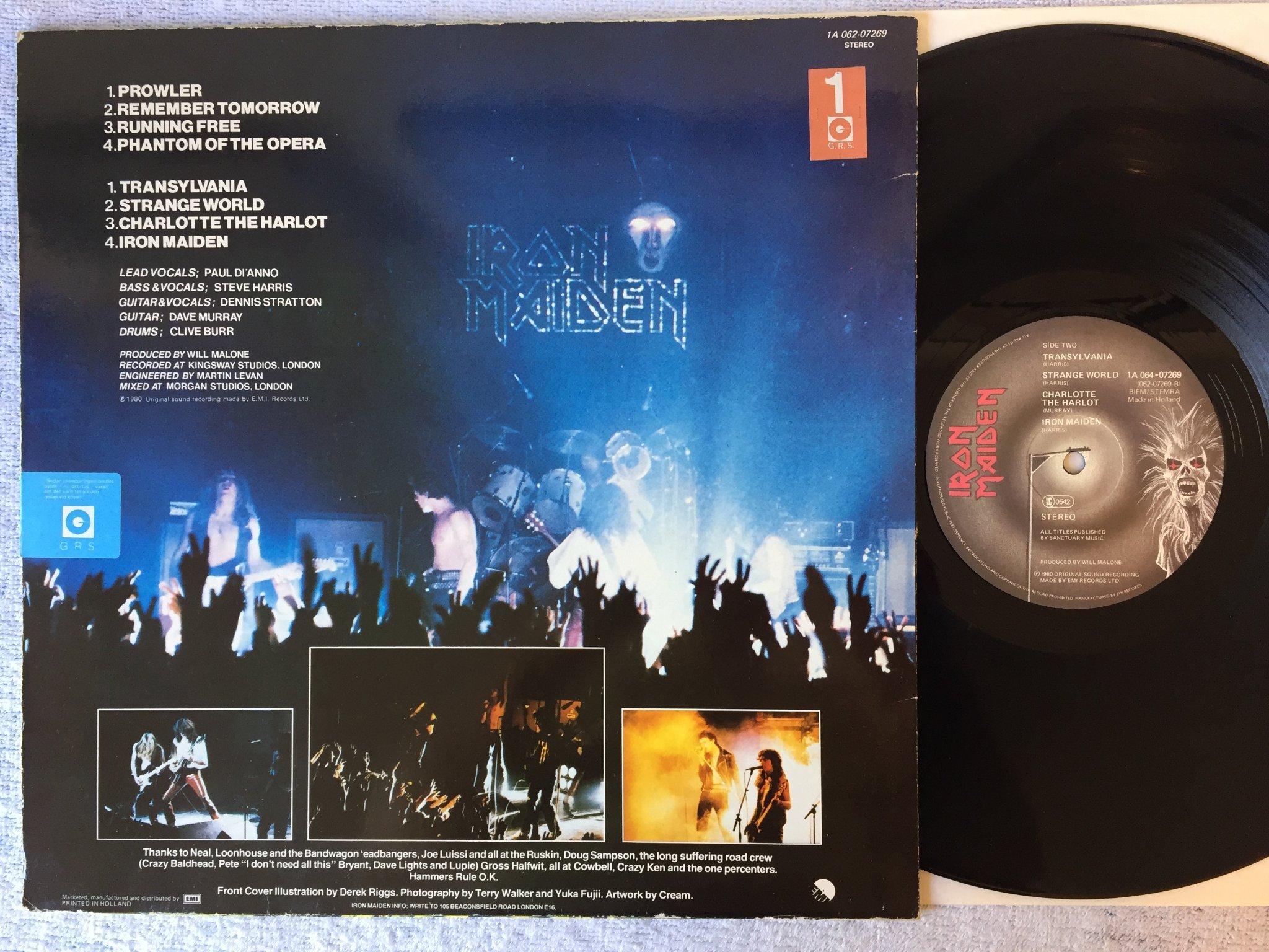 Omslagsbild för skivan IRON MAIDEN s/t LP -80 EMI 1A 064-07269