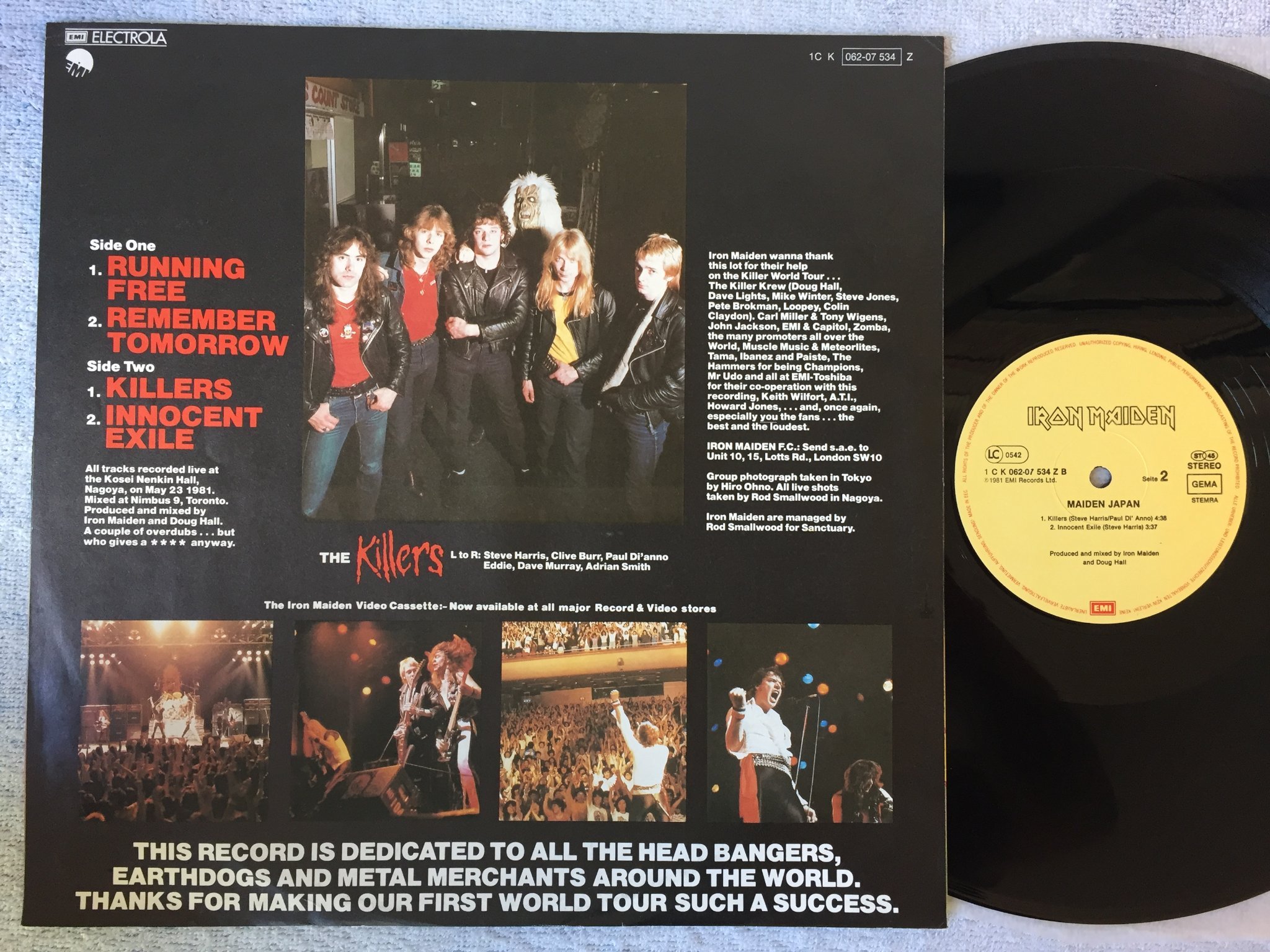 Omslagsbild för skivan IRON MAIDEN maiden Japan 12"single -81 EMI 1C K 062 07534 Z