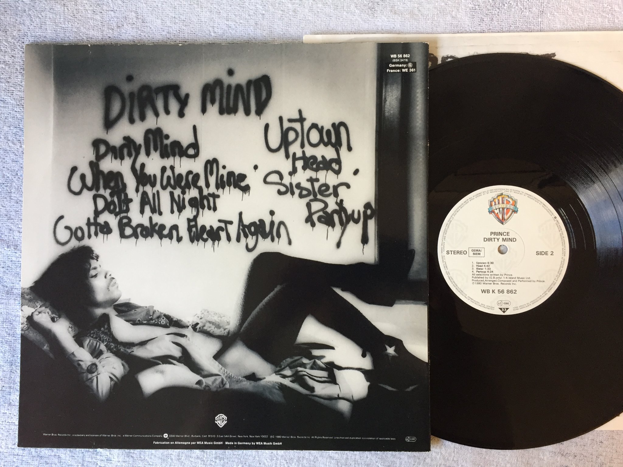 Omslagsbild för skivan PRINCE dirty mind LP -80 WARNER BROS WB K 56 862