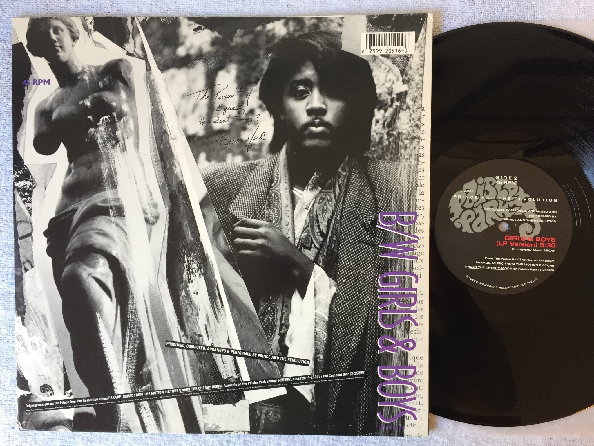 Omslagsbild för skivan PRINCE kiss 12"PRINCE anotherloverholenyohead 12"single Pa Paisley Park 920442-0