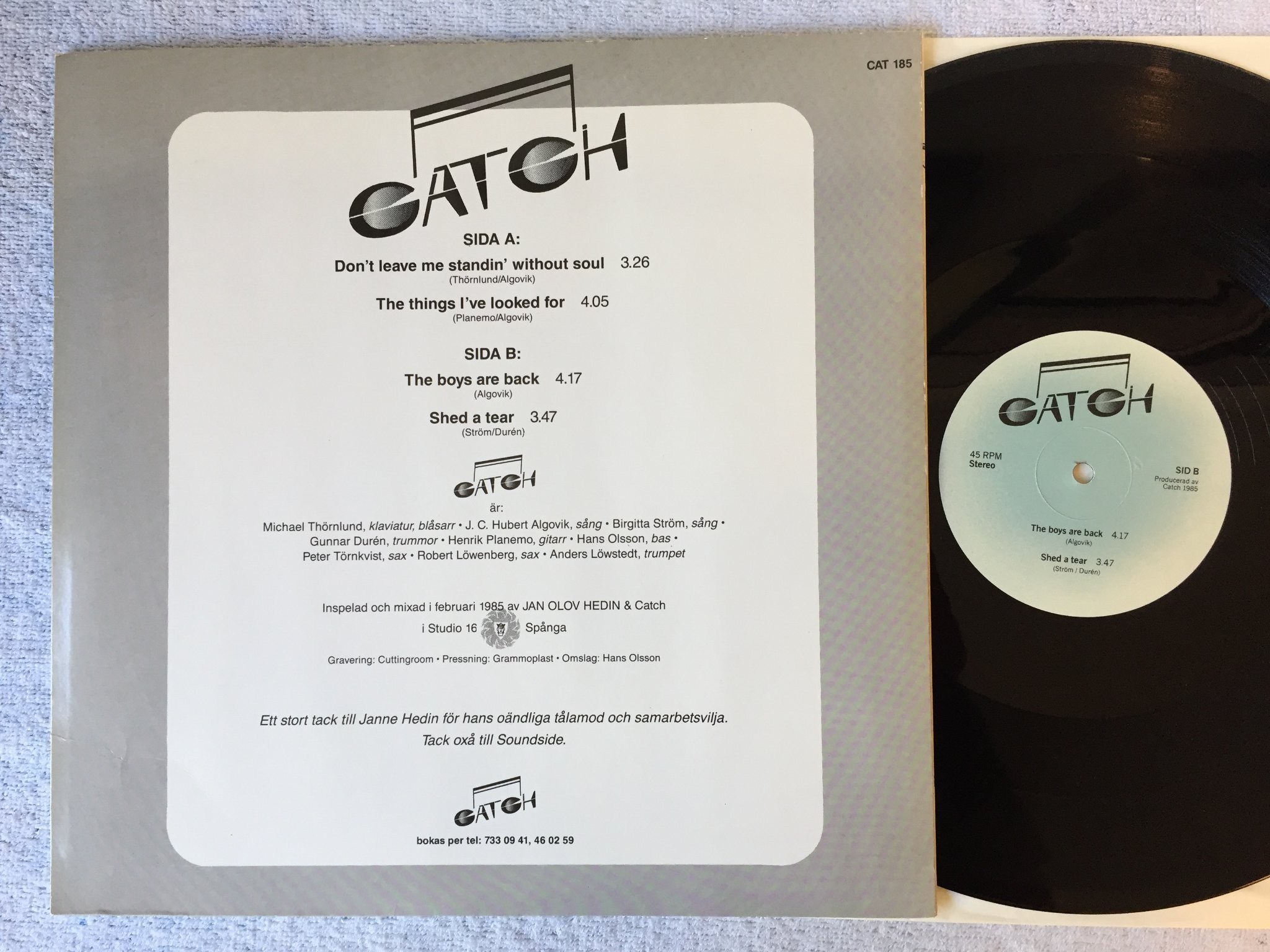 Omslagsbild för skivan CATCH s/t 12"ep Rare private swedish modern soul "the things I've looked for" 