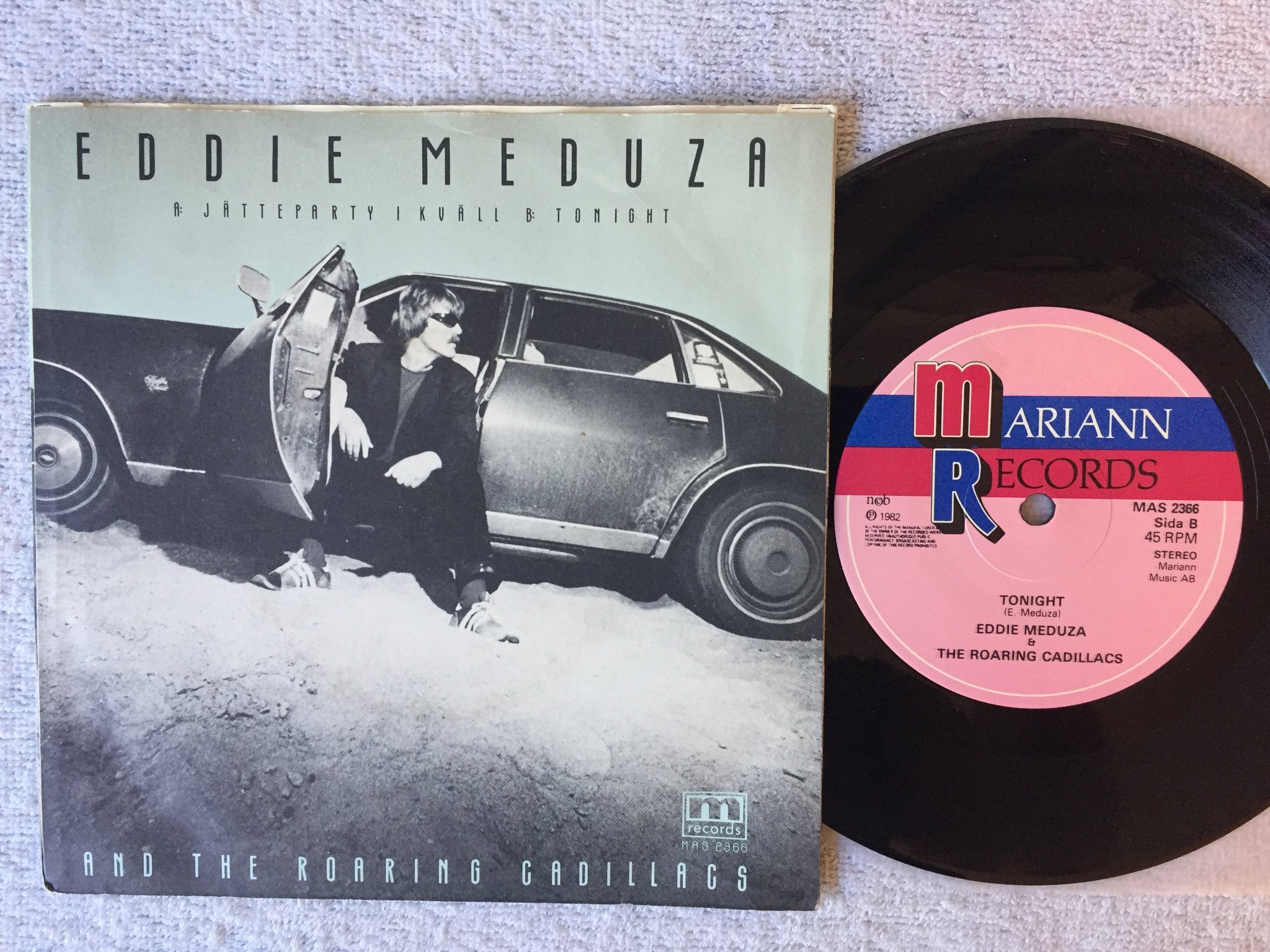 Omslagsbild för skivan EDDIE MEDUZA jätteparty i kväll 7"single -82 Swe MARIANN MAS 2366