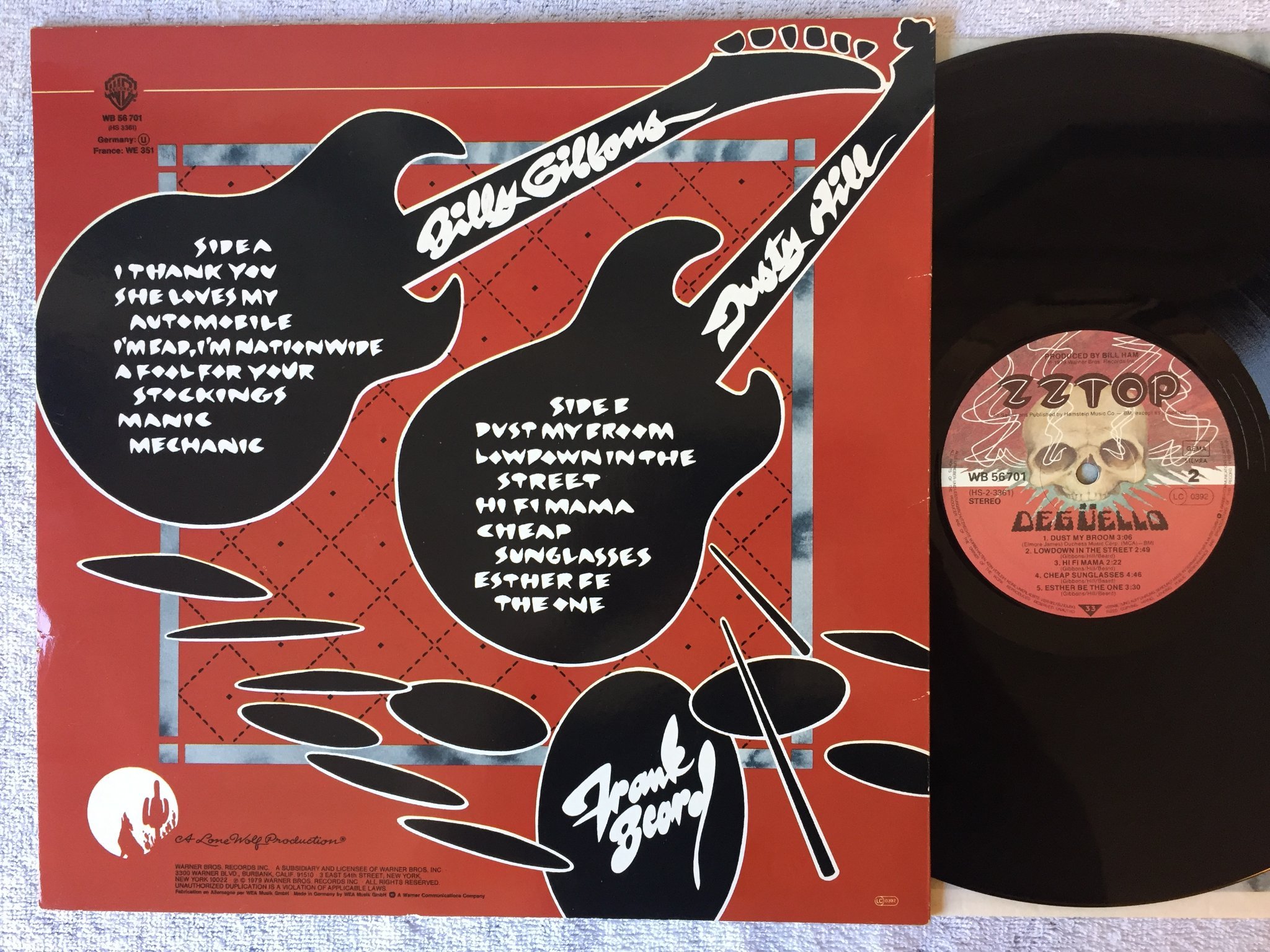 Omslagsbild för skivan ZZ TOP deguello LP Ger WARNER BROS WB 56701